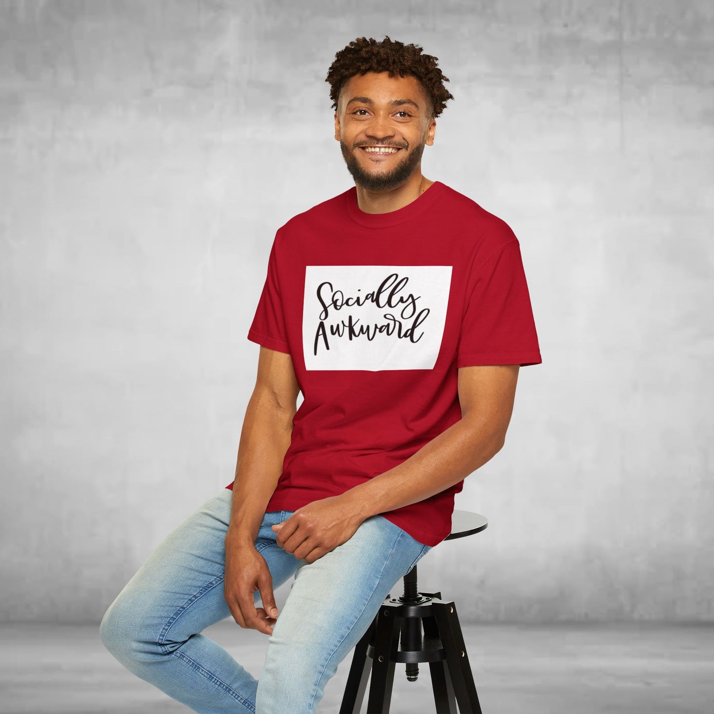 Socially Awkward Unisex Tee, Casual Wear, Gift for Introverts, Funny Shirt, Trendy Fashion