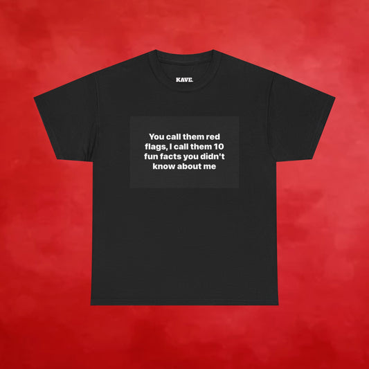 MENS Graphic Tee — "You Call Them Red Flags, I Call Them 10 Fun Facts You Didn’t Know About Me"