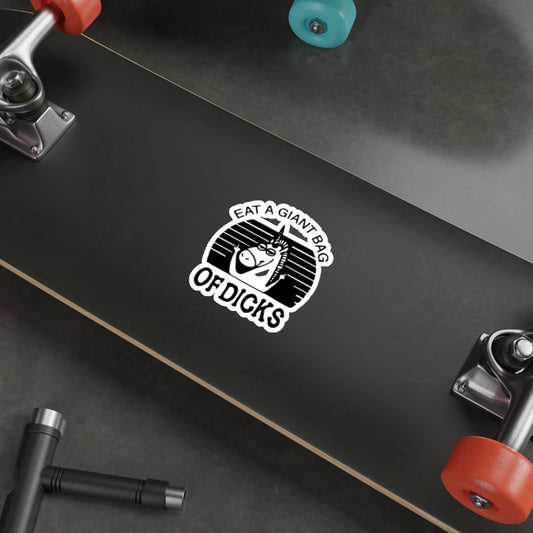 Die-Cut Sticker — Funny Unicorn “Eat a Giant Bag of Dicks” Vinyl Decal