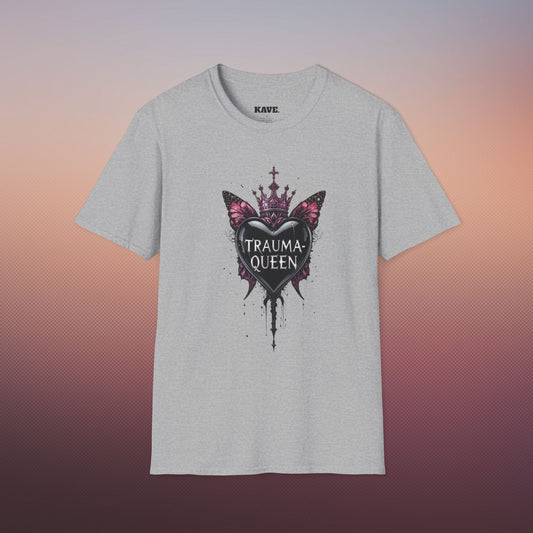 Trauma Queen T-Shirt — Gothic Crown Heart Graphic Tee