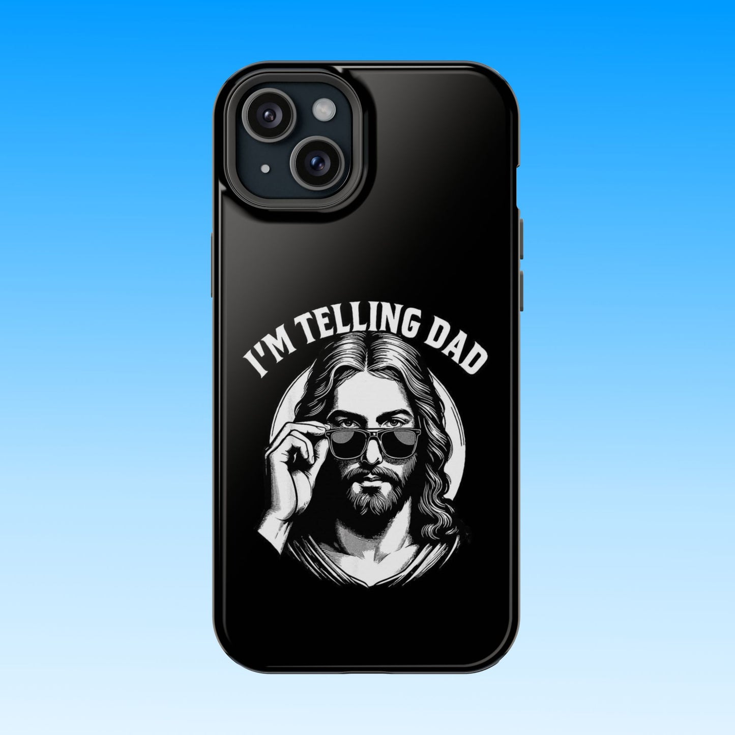 Phone Case — “I’m Telling Dad” Retro Jesus Graphic Impact-Resistant Case