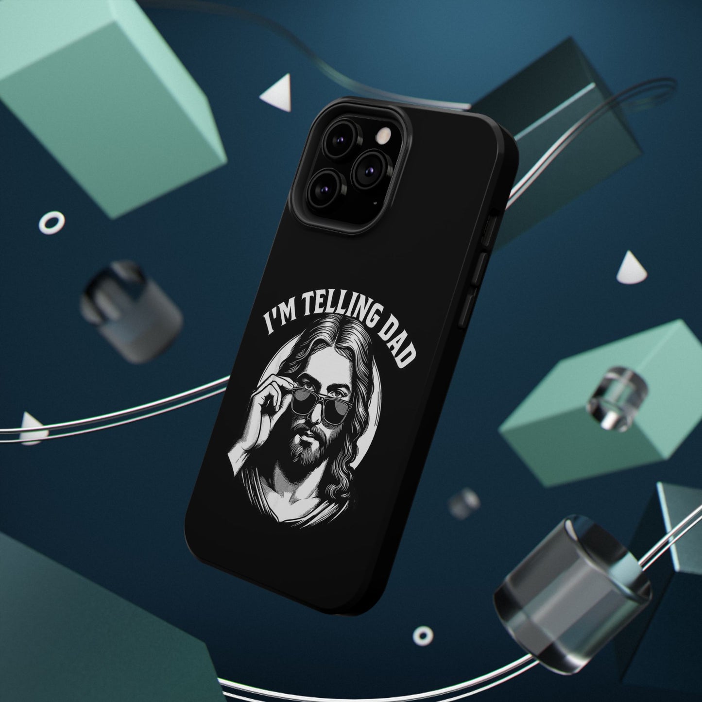 Phone Case — “I’m Telling Dad” Retro Jesus Graphic Impact-Resistant Case