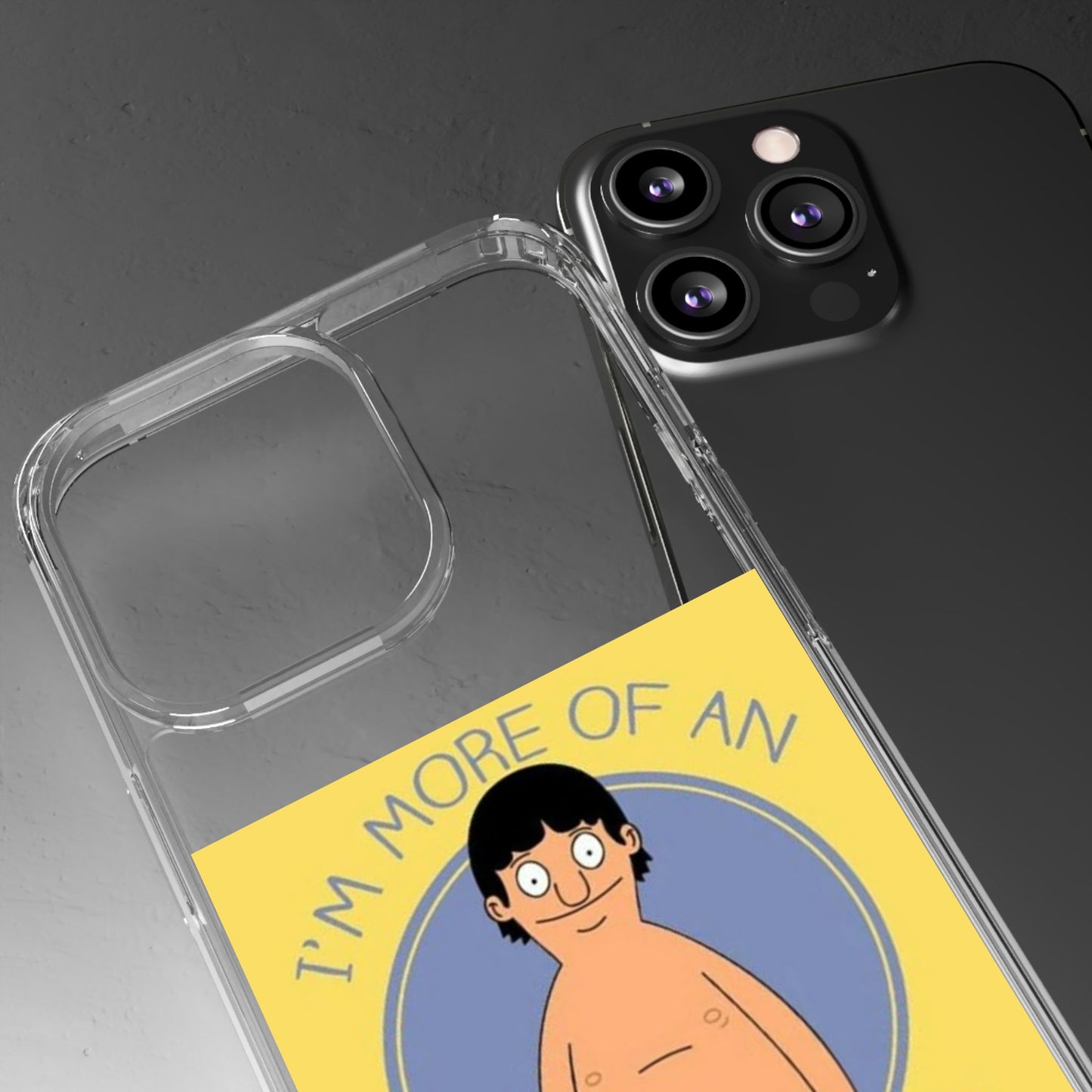 Clear Phone Case — "I'm More of an Indoor Kid" Cartoon Design