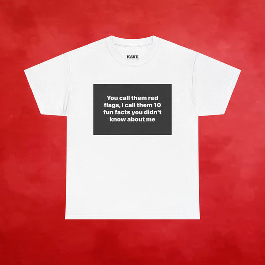 MENS Graphic Tee — "You Call Them Red Flags, I Call Them 10 Fun Facts You Didn’t Know About Me"