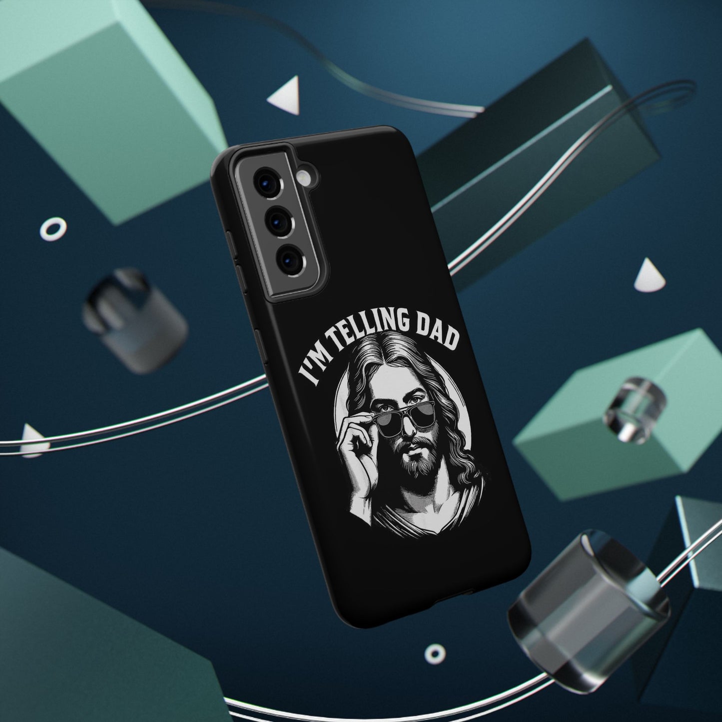 Phone Case — “I’m Telling Dad” Retro Jesus Graphic Impact-Resistant Case
