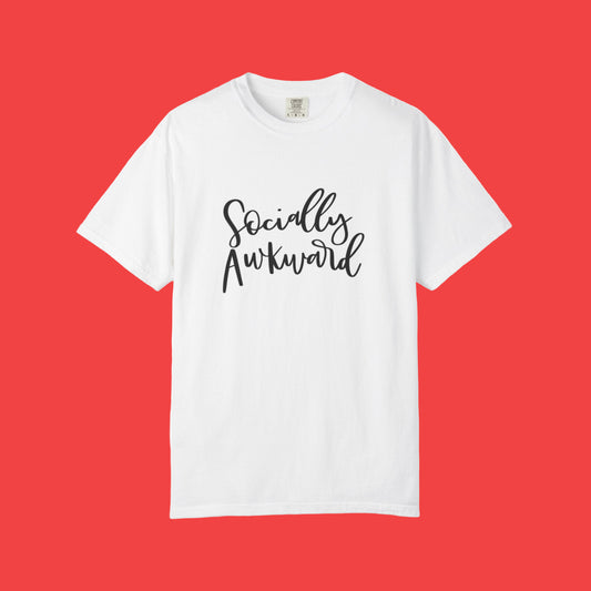 Socially Awkward Unisex Tee, Casual Wear, Gift for Introverts, Funny Shirt, Trendy Fashion