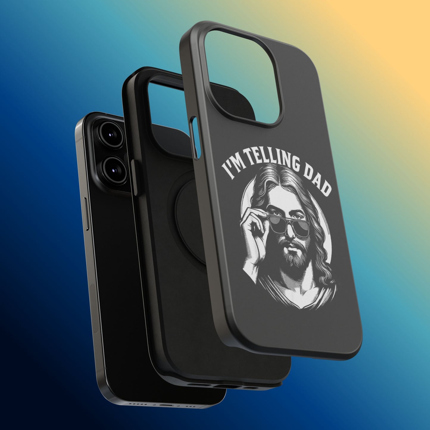 Phone Case — “I’m Telling Dad” Retro Jesus Graphic Impact-Resistant Case