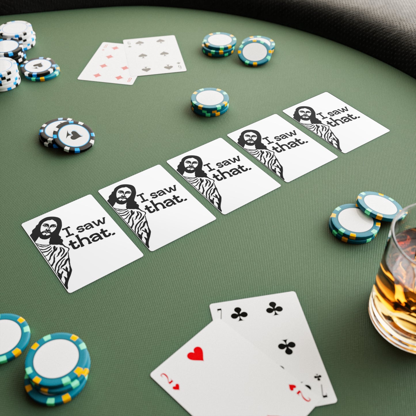 "I Saw That" Jesus Poker Cards