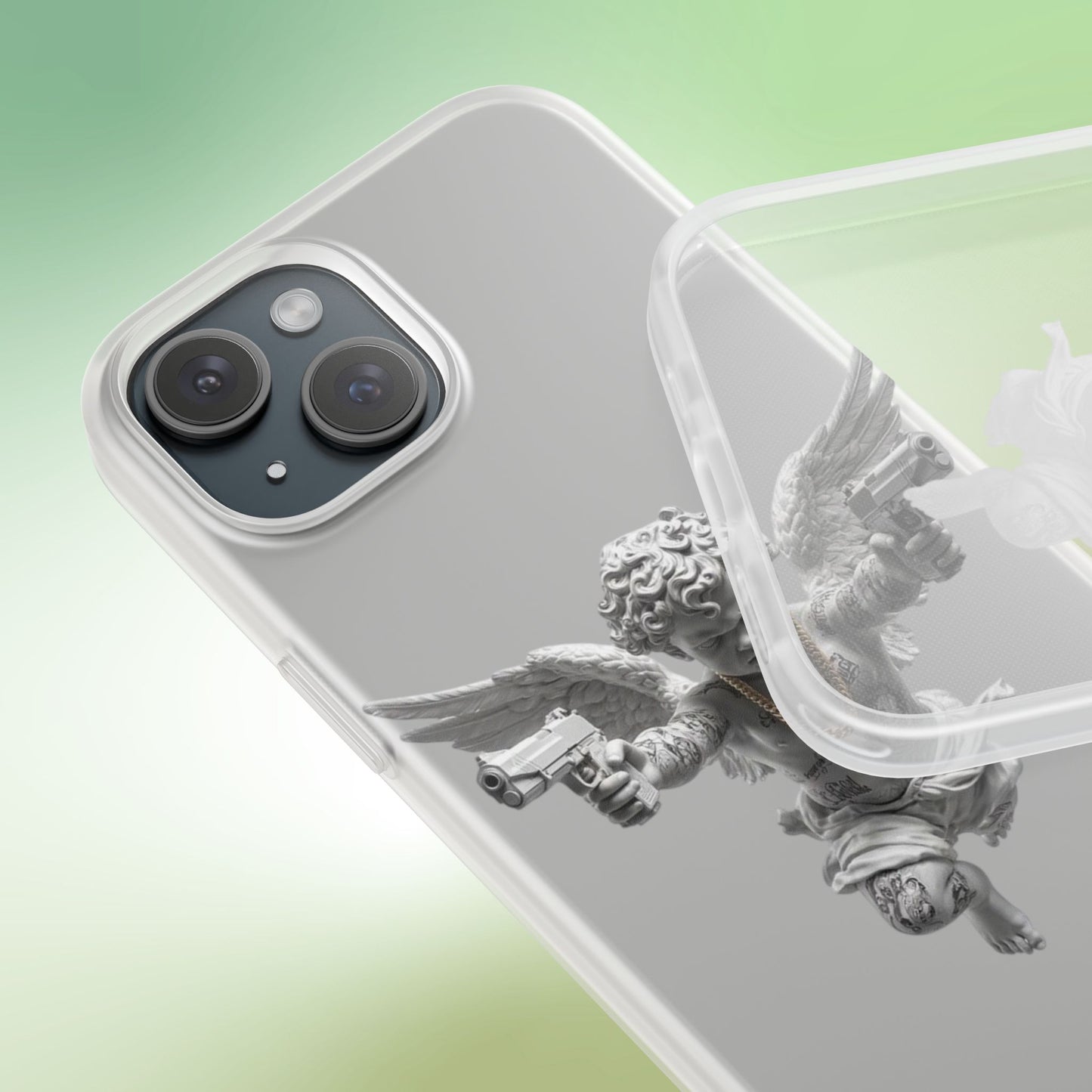 Cherub with Guns Phone Case — Edgy Angel iPhone Case