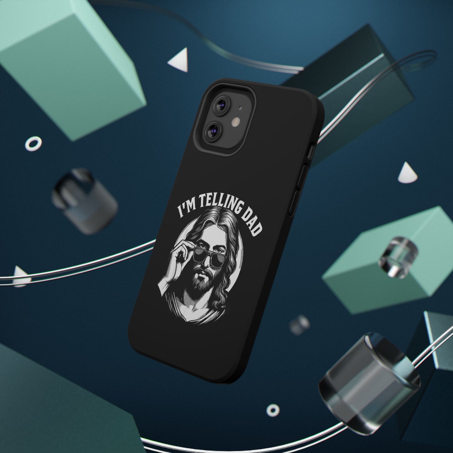 Phone Case — “I’m Telling Dad” Retro Jesus Graphic Impact-Resistant Case
