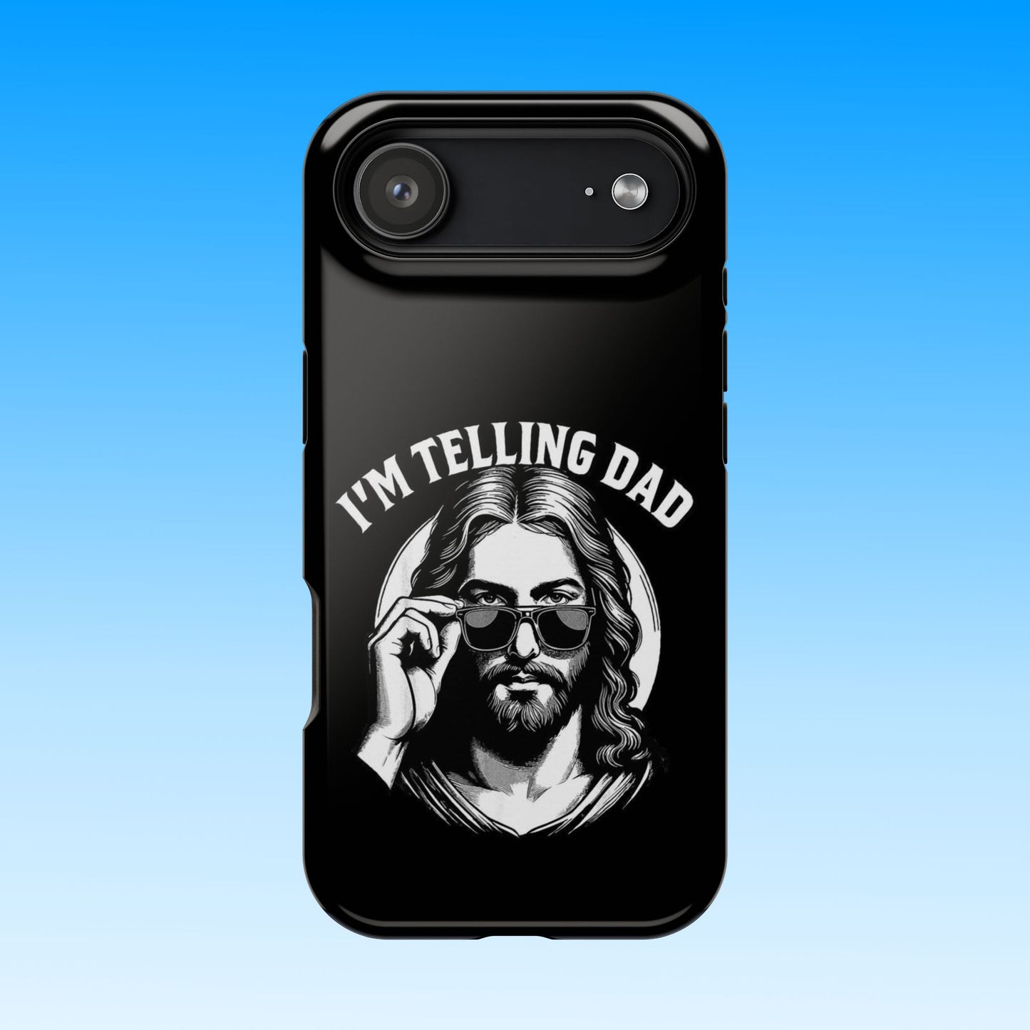 Phone Case — “I’m Telling Dad” Retro Jesus Graphic Impact-Resistant Case
