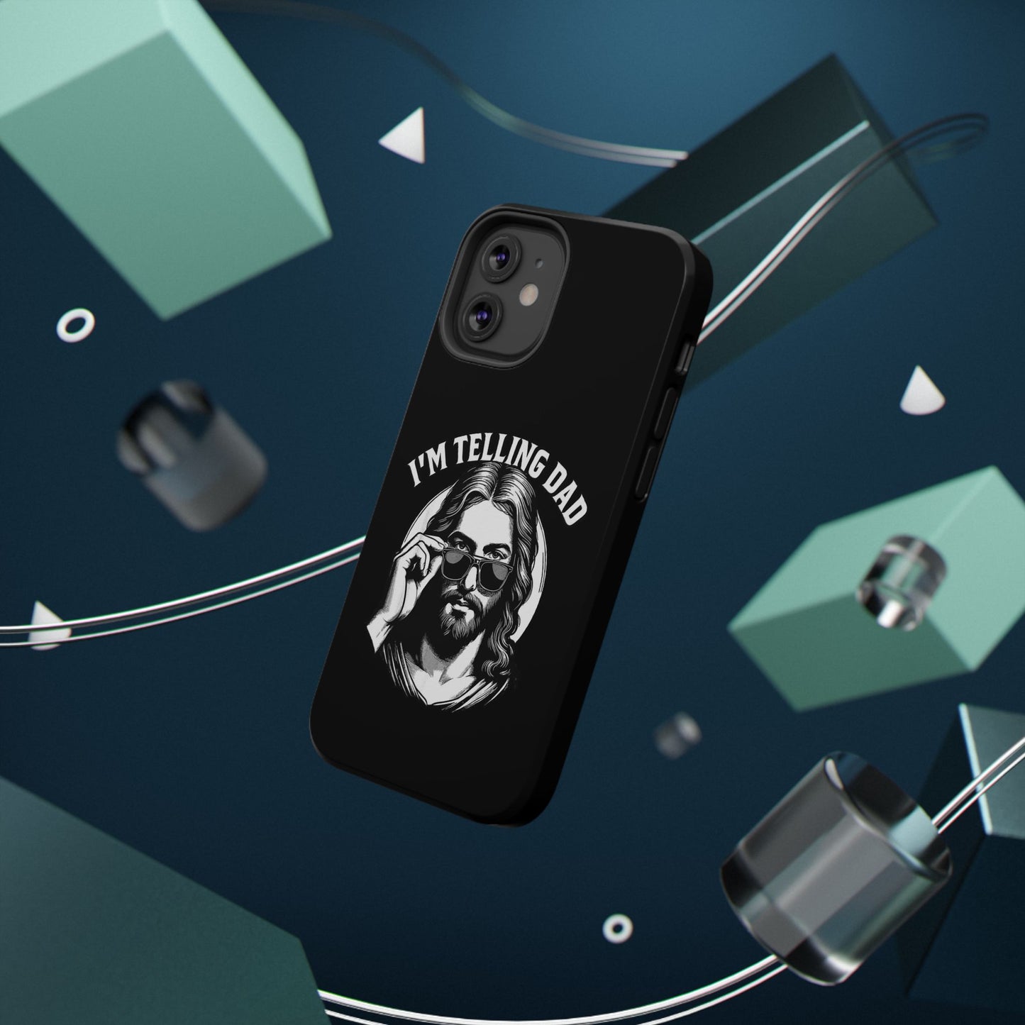 Phone Case — “I’m Telling Dad” Retro Jesus Graphic Impact-Resistant Case