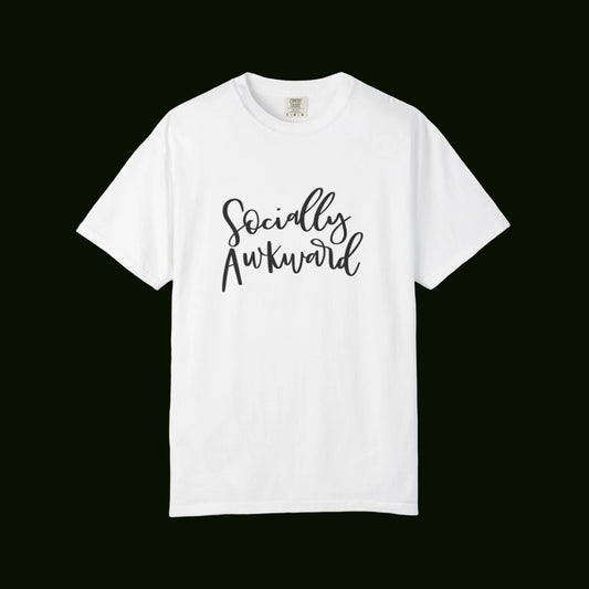 Socially Awkward Unisex Tee, Casual Wear, Gift for Introverts, Funny Shirt, Trendy Fashion