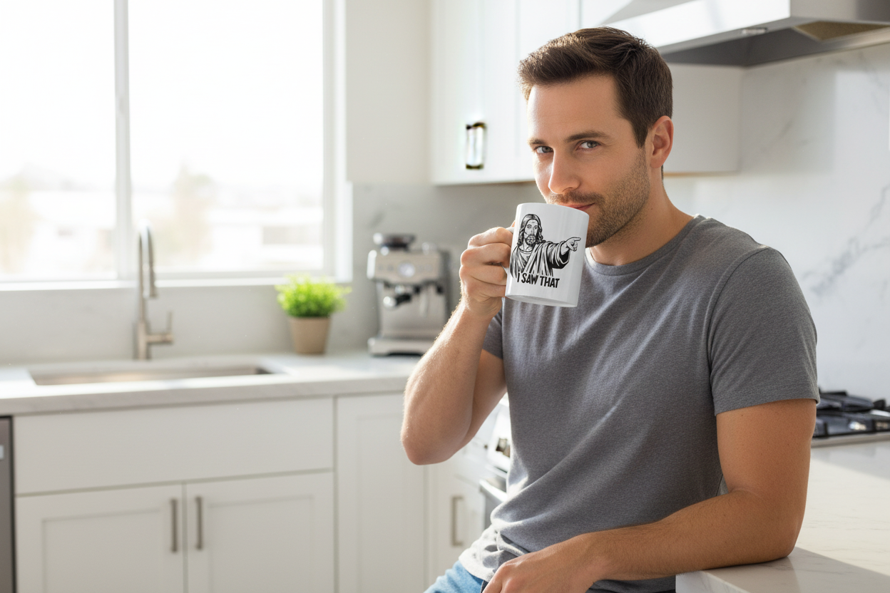 I Saw That Mug – Funny Jesus Coffee Mug, Religious Gift for Christians