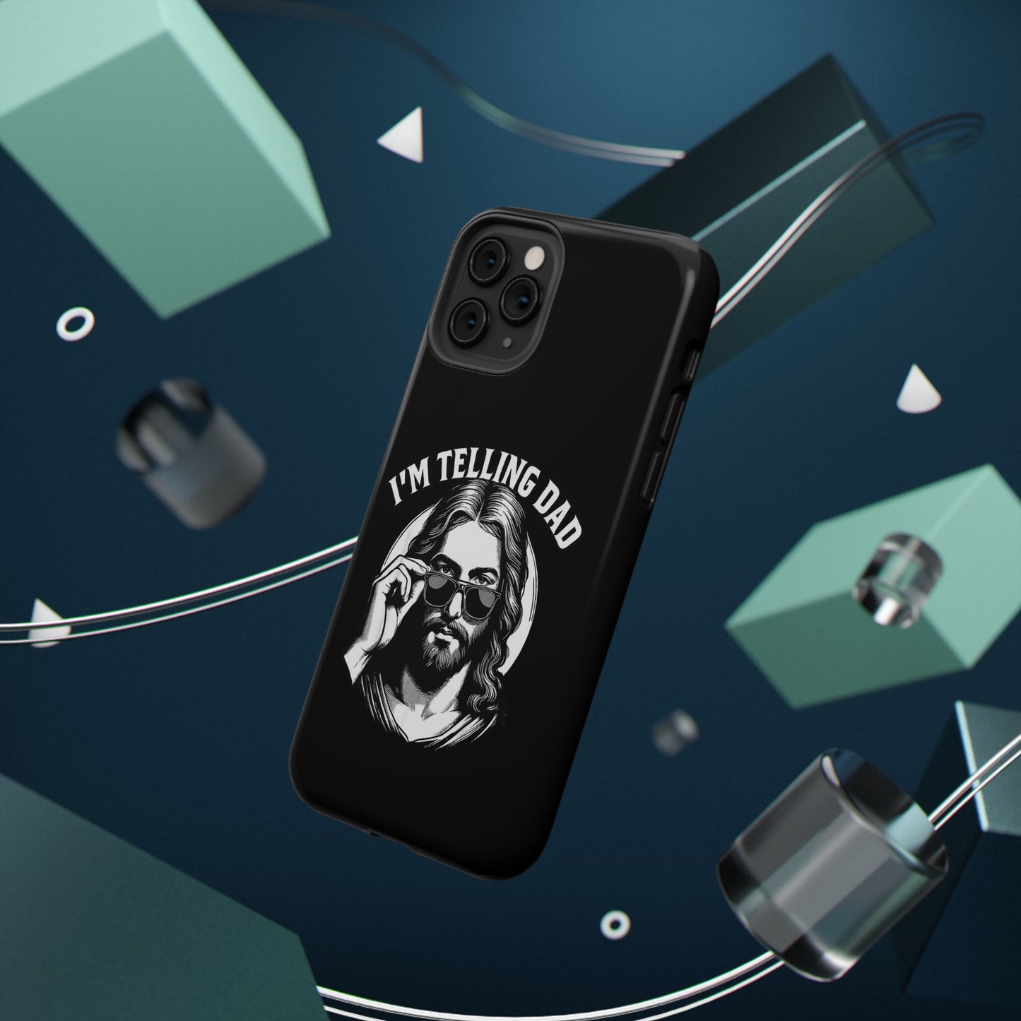 Phone Case — “I’m Telling Dad” Retro Jesus Graphic Impact-Resistant Case