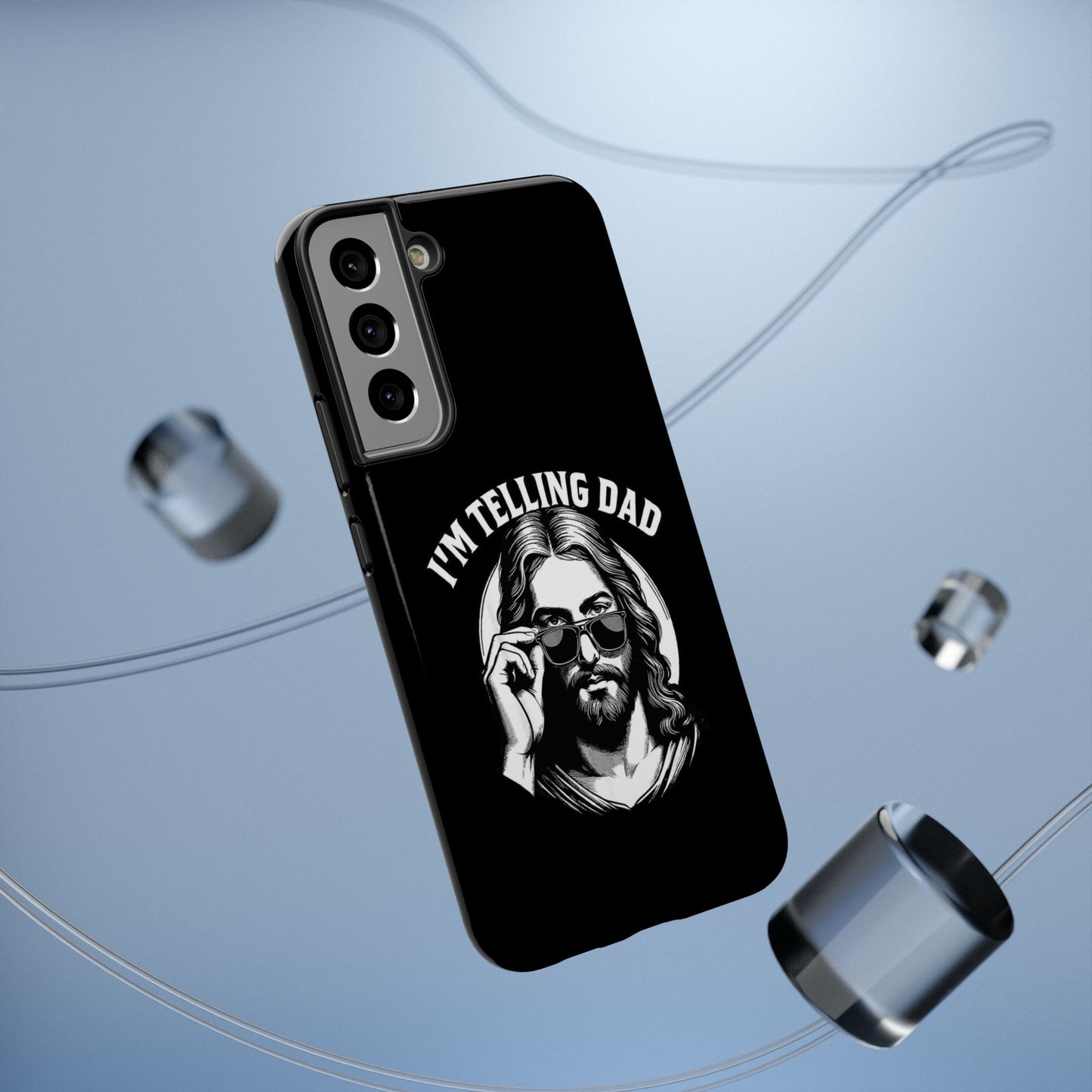 Phone Case — “I’m Telling Dad” Retro Jesus Graphic Impact-Resistant Case