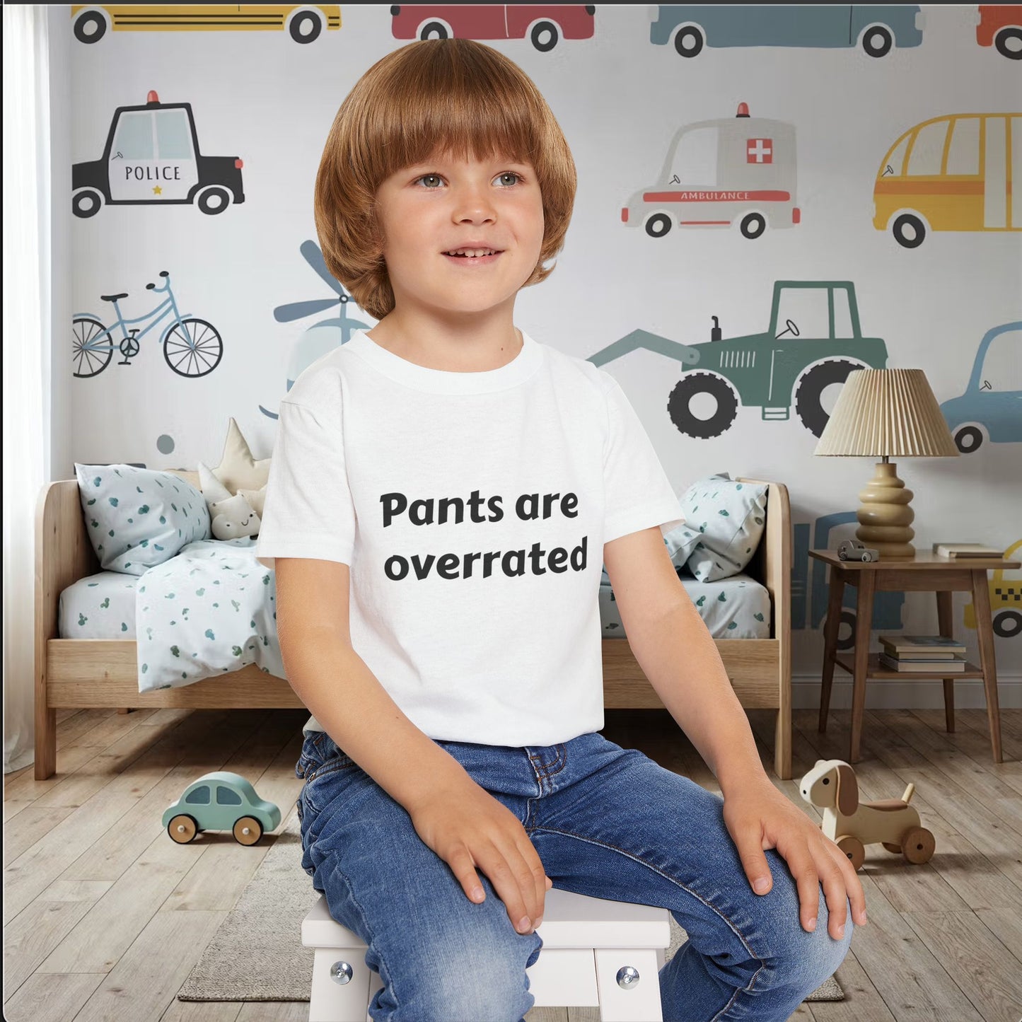 Toddler T‑Shirt "Pants Are Overrated" — Funny Baby Shirt, Cozy Playtime Tee