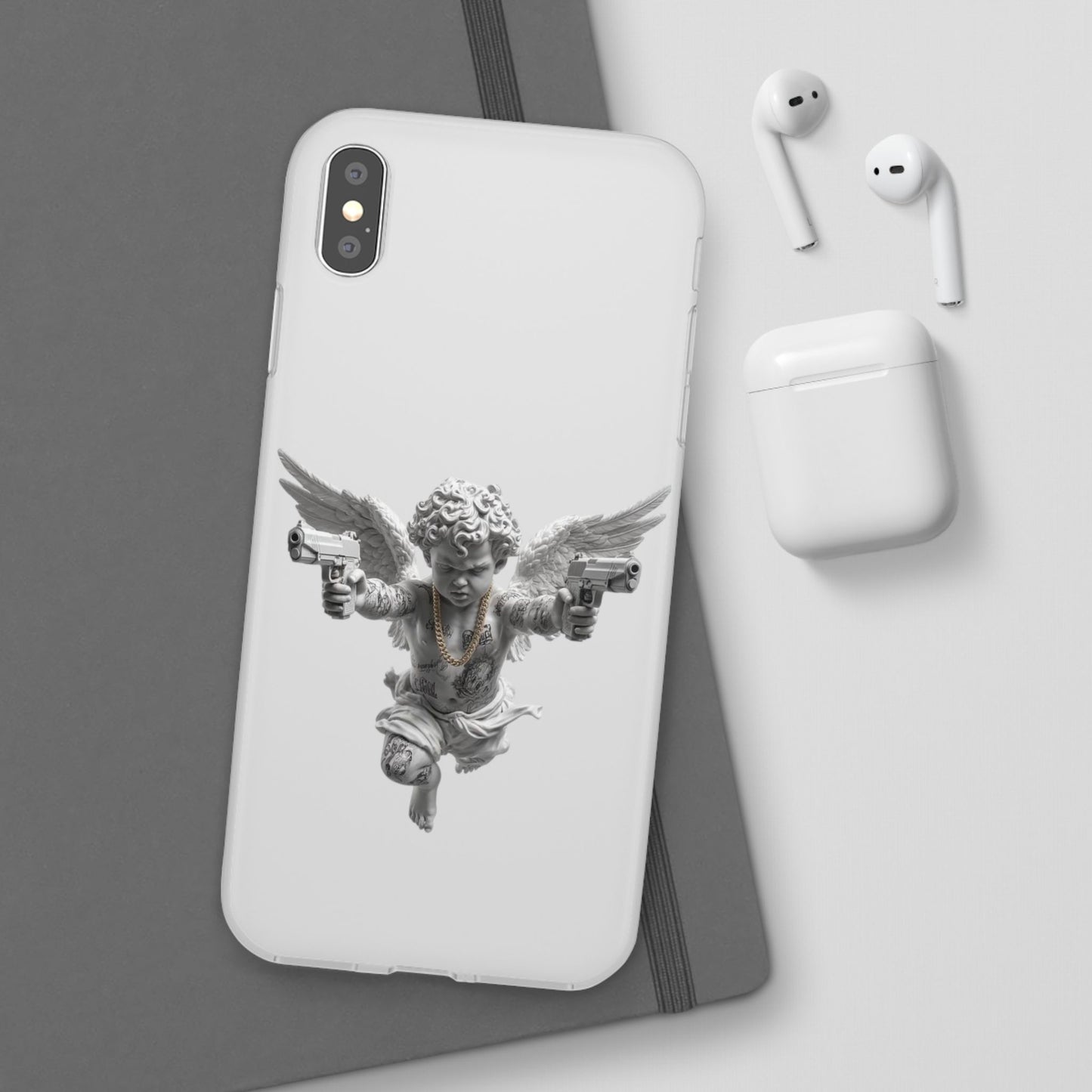Cherub with Guns Phone Case — Edgy Angel iPhone Case