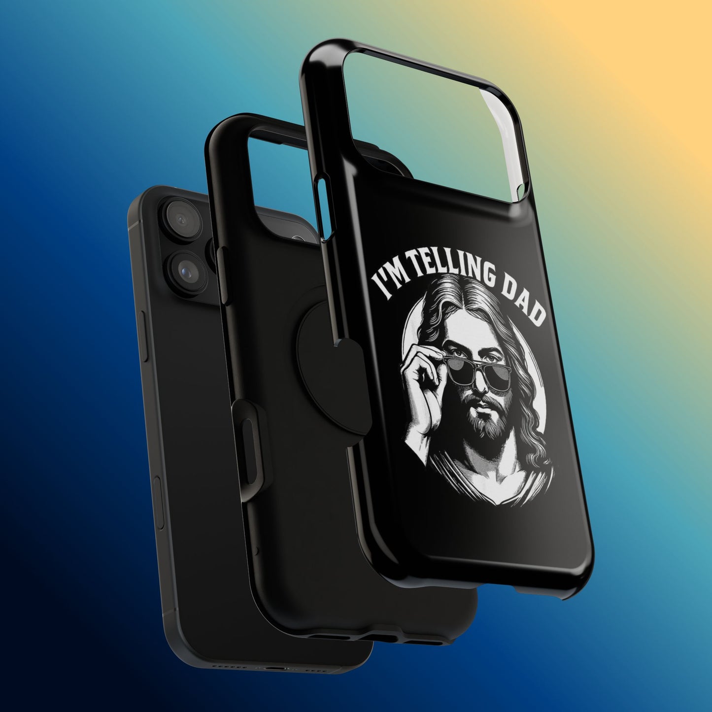 Phone Case — “I’m Telling Dad” Retro Jesus Graphic Impact-Resistant Case