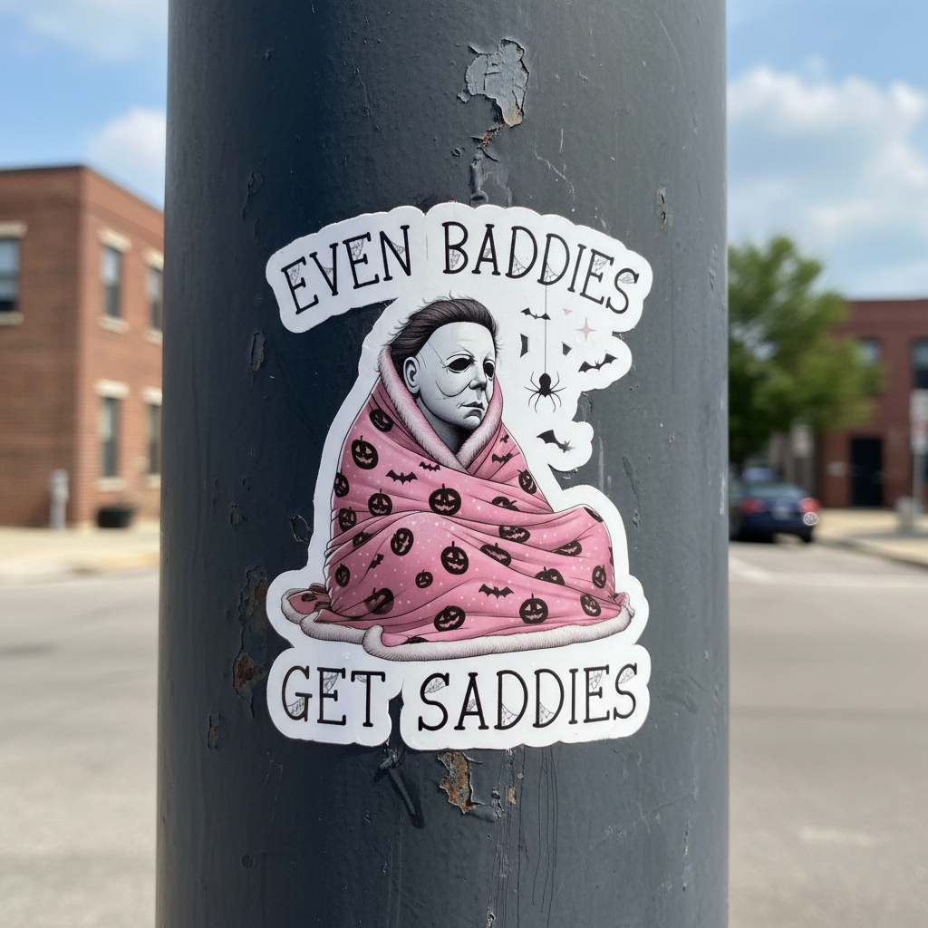 Even baddies get saddies sticker