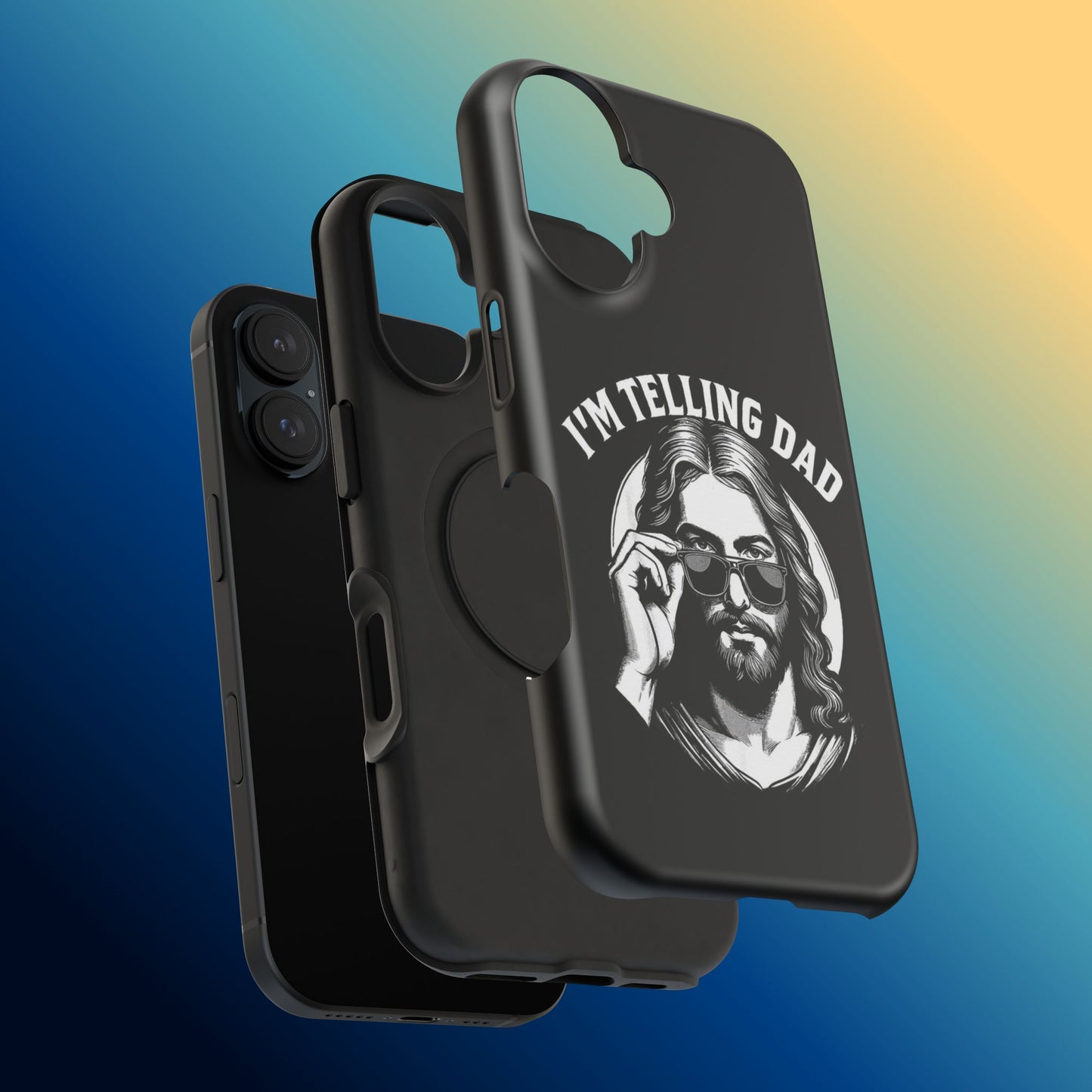 Phone Case — “I’m Telling Dad” Retro Jesus Graphic Impact-Resistant Case