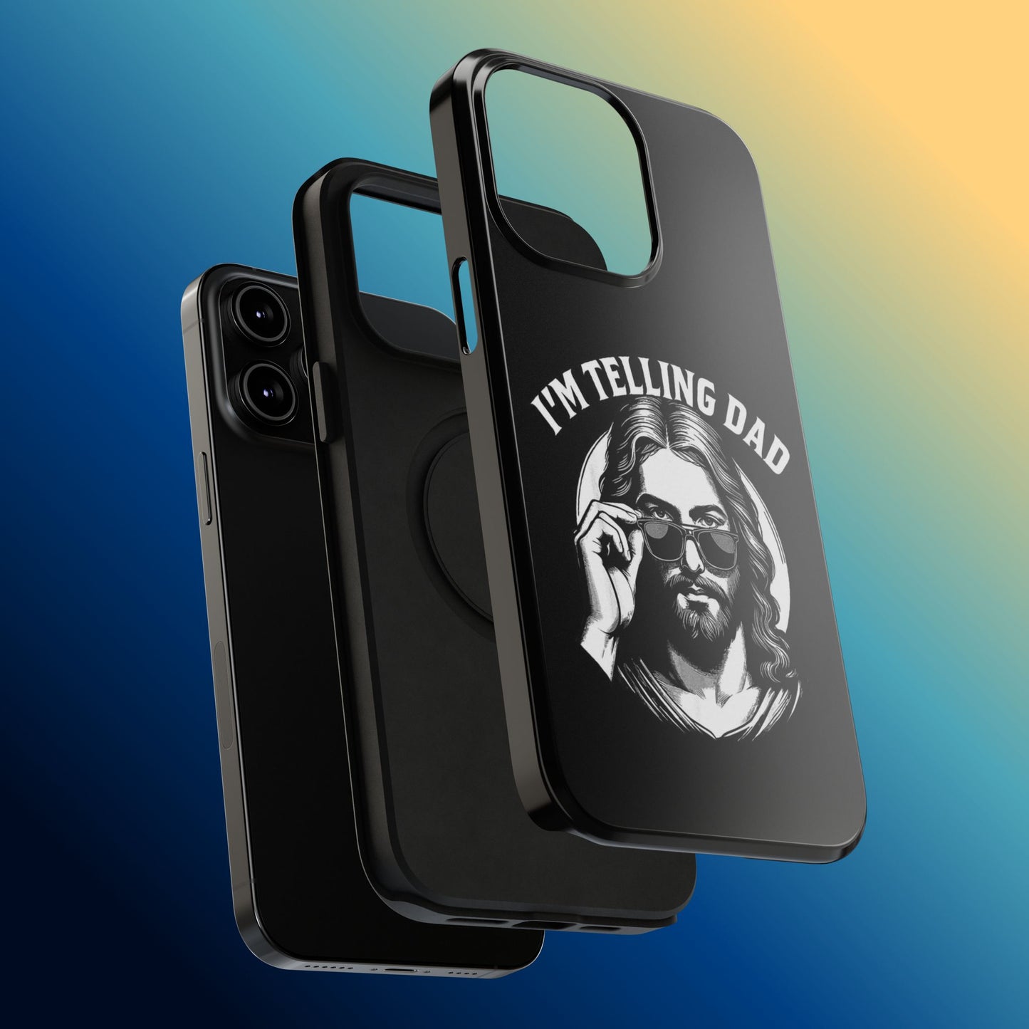 Phone Case — “I’m Telling Dad” Retro Jesus Graphic Impact-Resistant Case