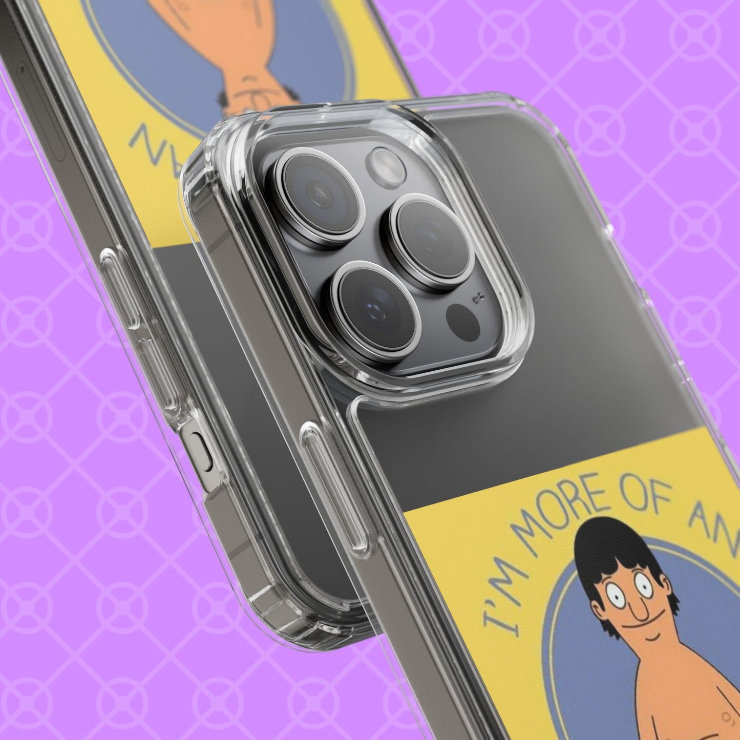 Clear Phone Case — "I'm More of an Indoor Kid" Cartoon Design