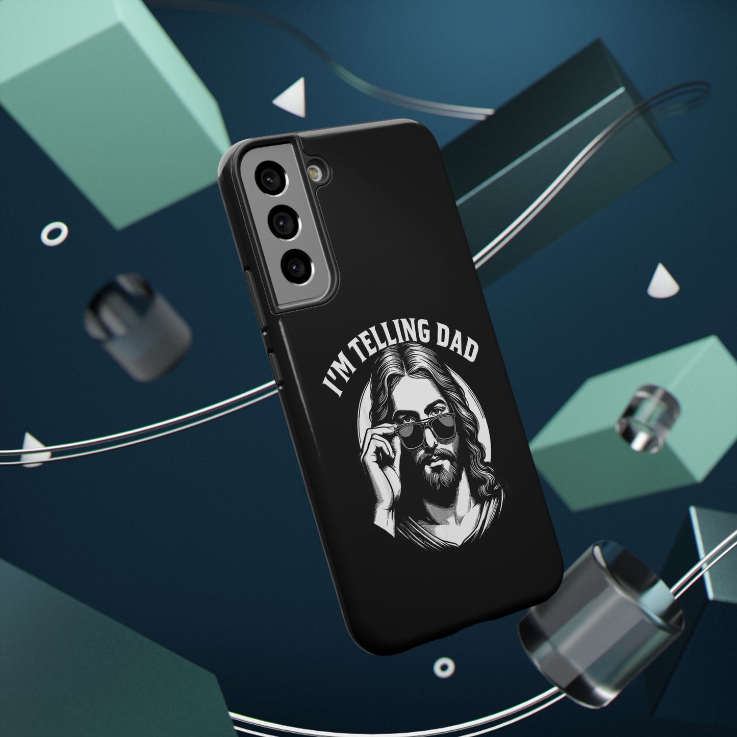 Phone Case — “I’m Telling Dad” Retro Jesus Graphic Impact-Resistant Case
