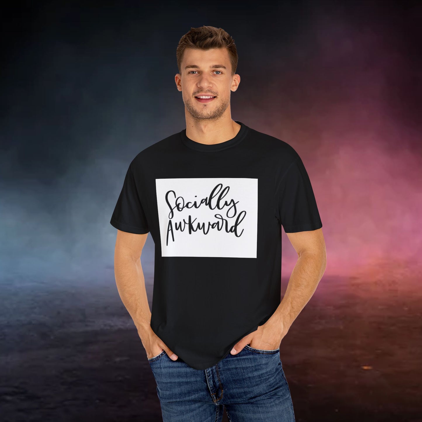 Socially Awkward Unisex Tee, Casual Wear, Gift for Introverts, Funny Shirt, Trendy Fashion