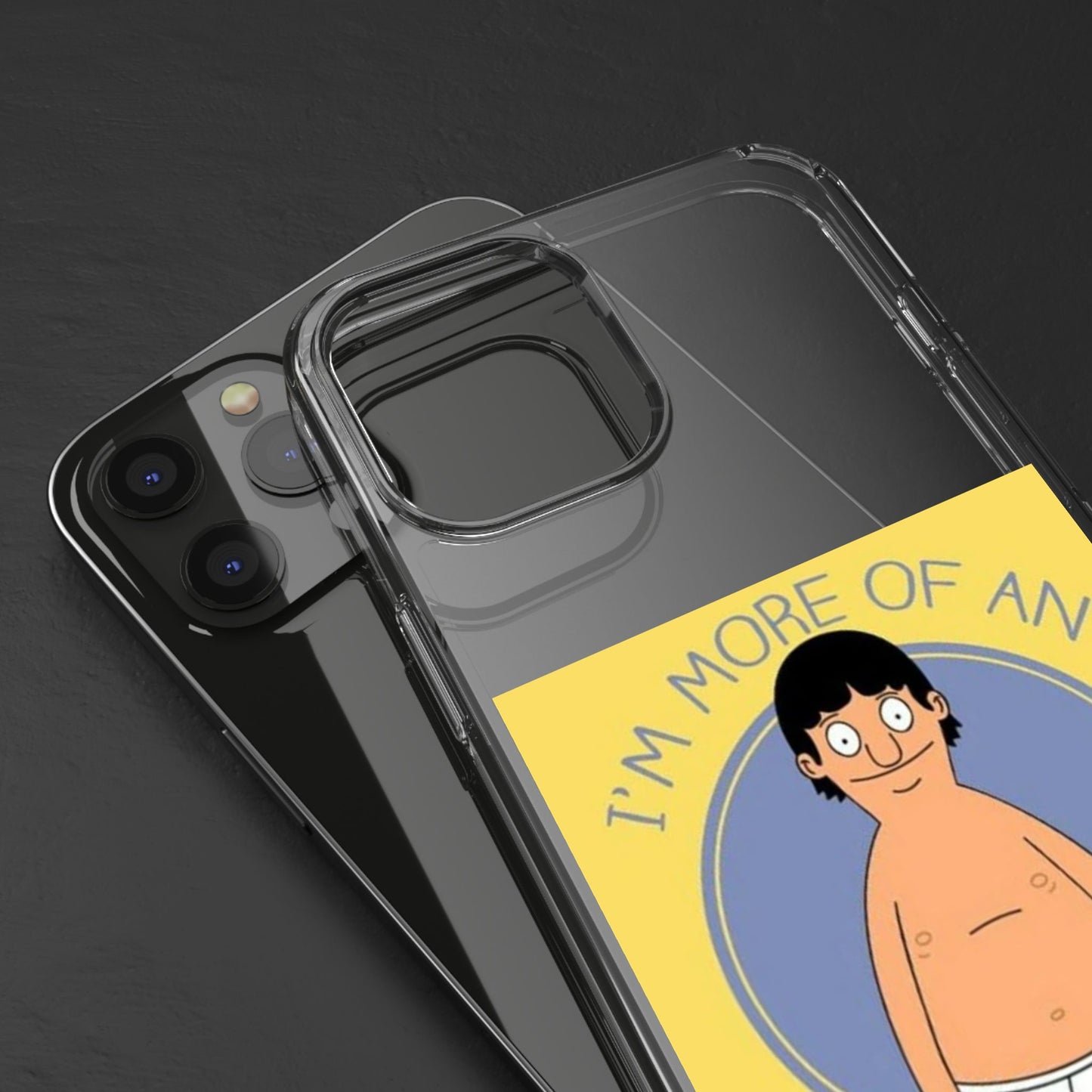 Clear Phone Case — "I'm More of an Indoor Kid" Cartoon Design