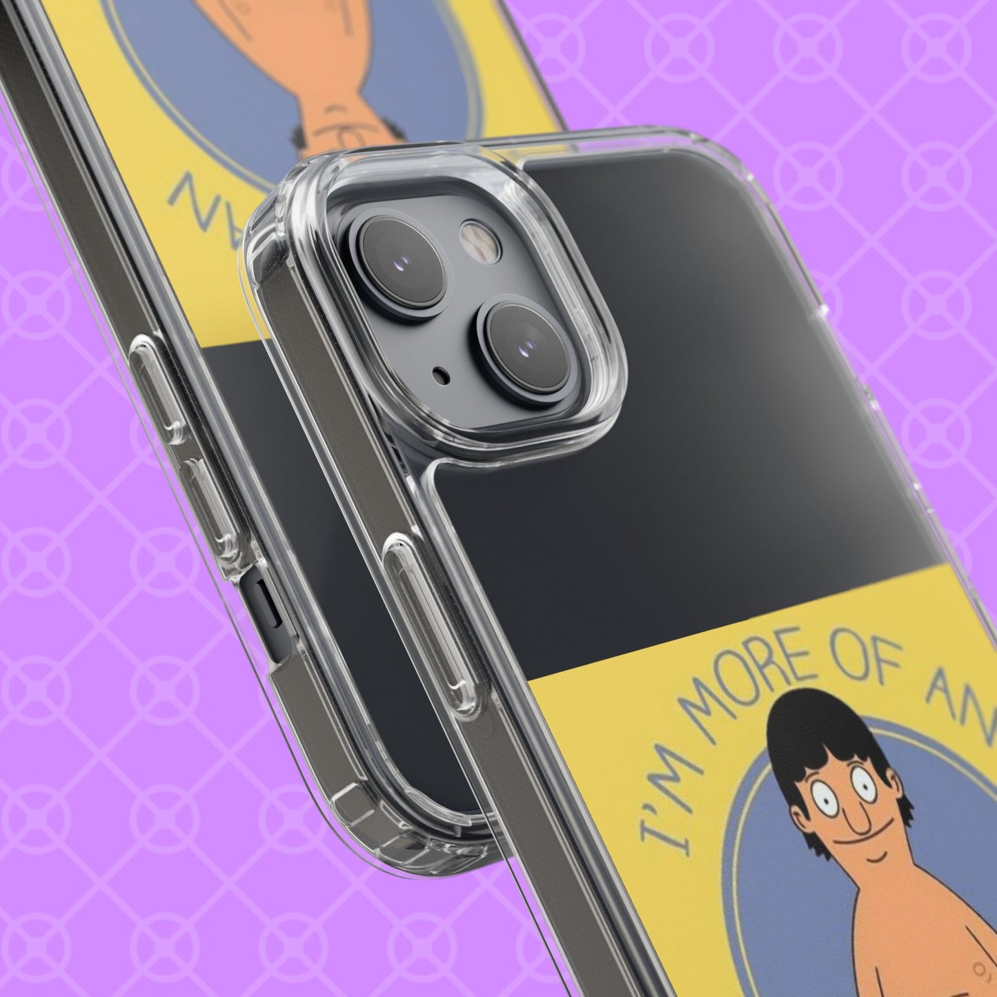 Clear Phone Case — "I'm More of an Indoor Kid" Cartoon Design