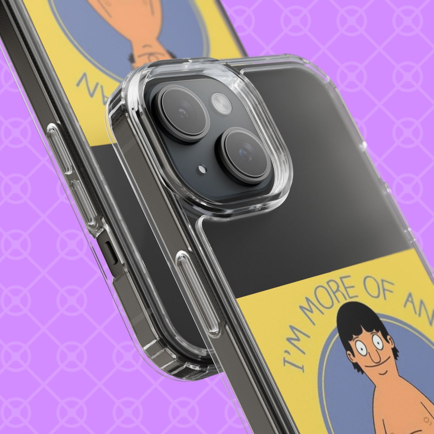 Clear Phone Case — "I'm More of an Indoor Kid" Cartoon Design