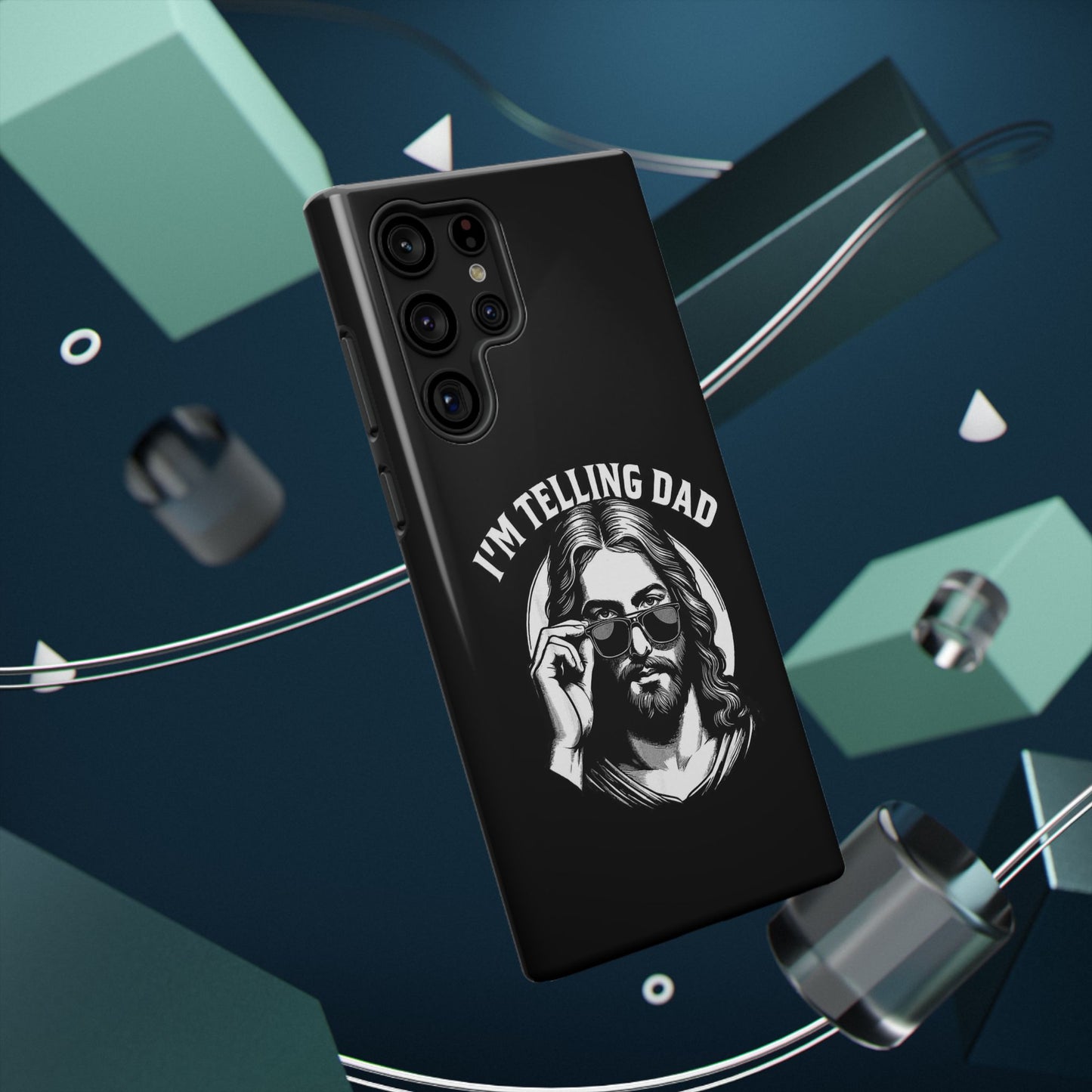 Phone Case — “I’m Telling Dad” Retro Jesus Graphic Impact-Resistant Case