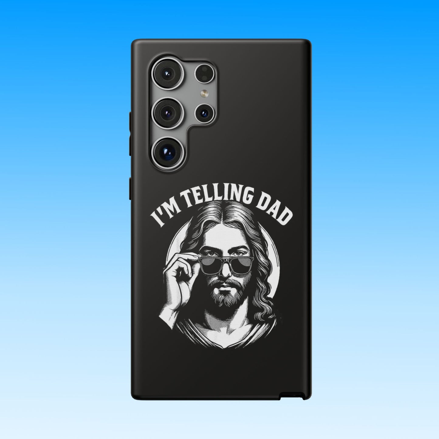 Phone Case — “I’m Telling Dad” Retro Jesus Graphic Impact-Resistant Case