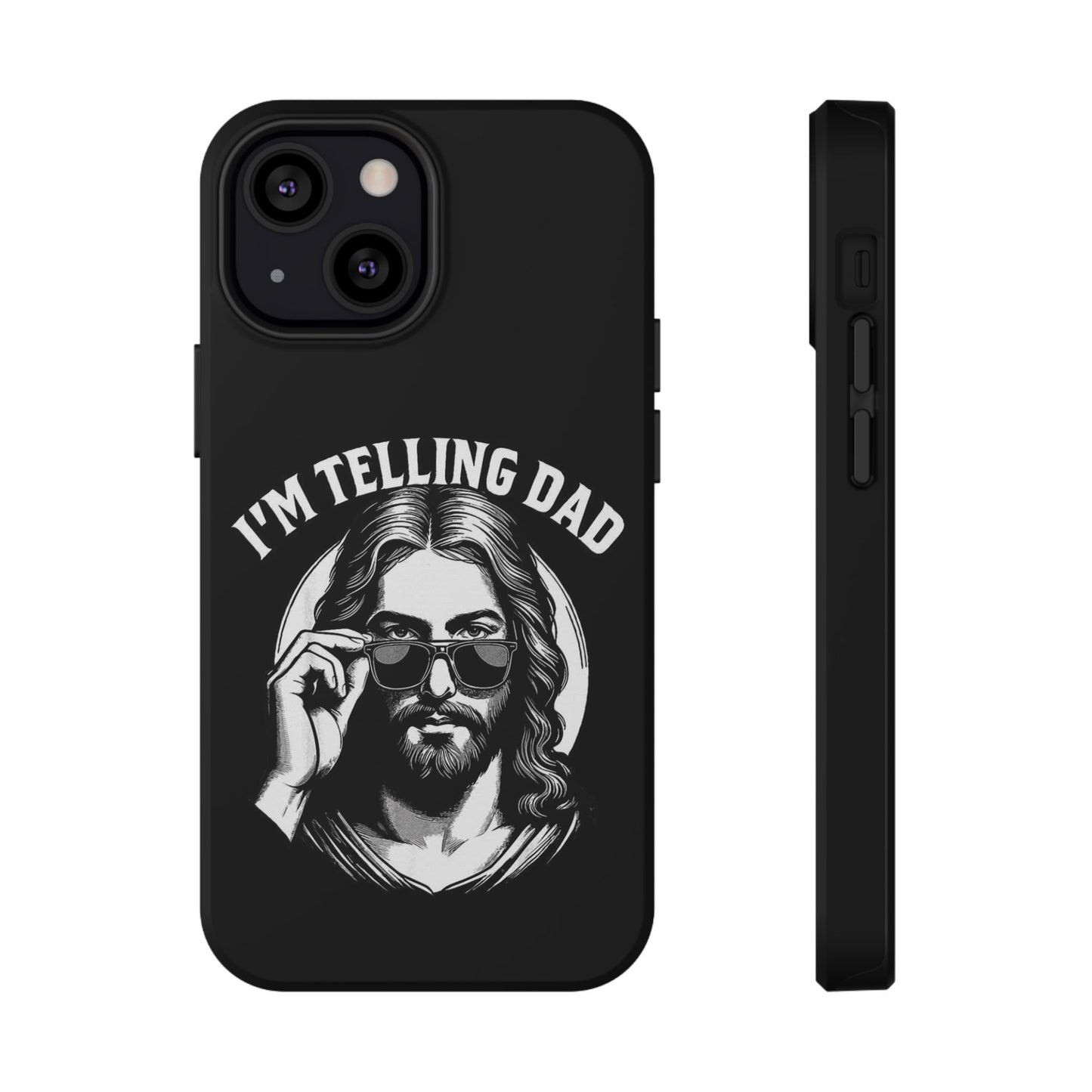 Phone Case — “I’m Telling Dad” Retro Jesus Graphic Impact-Resistant Case