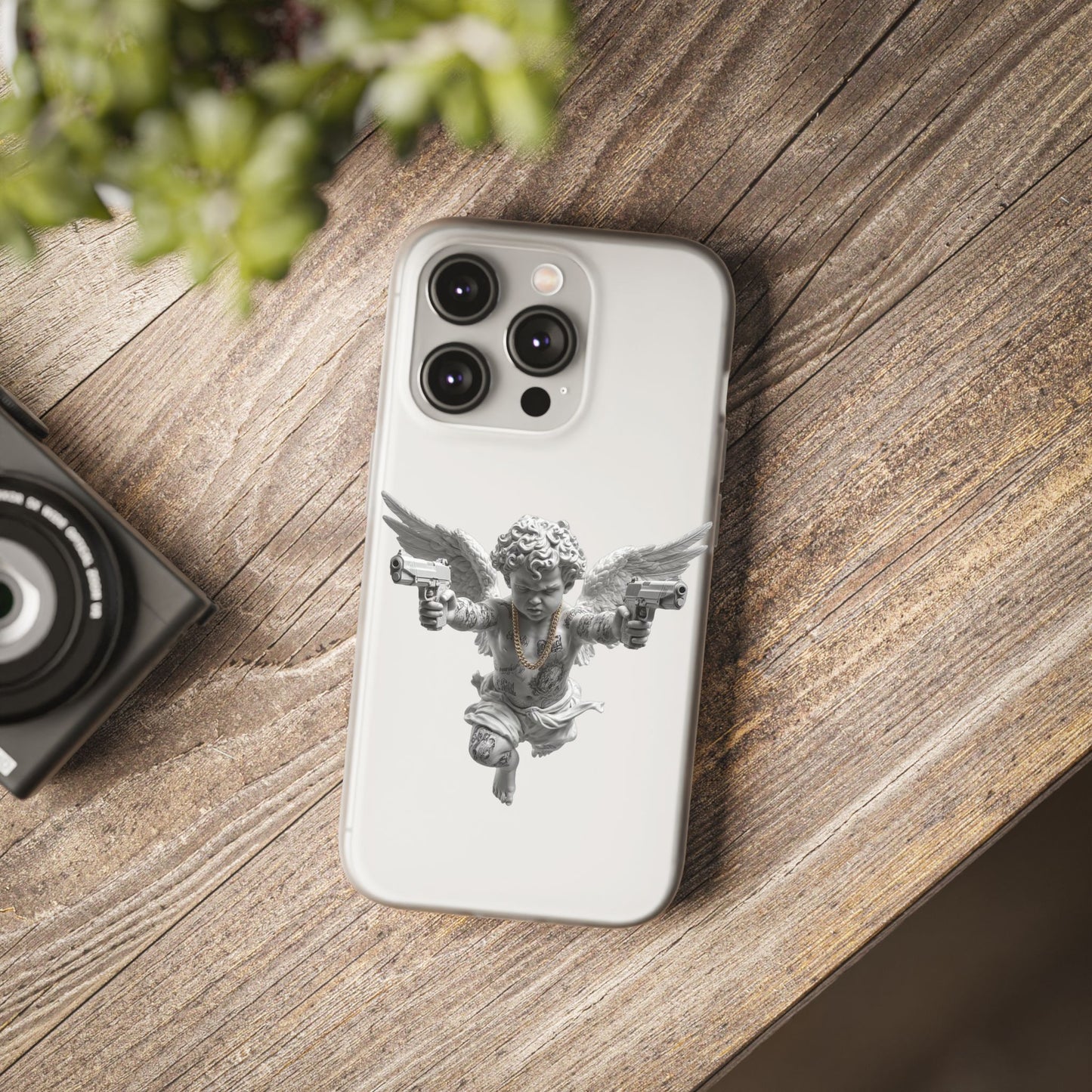 Cherub with Guns Phone Case — Edgy Angel iPhone Case