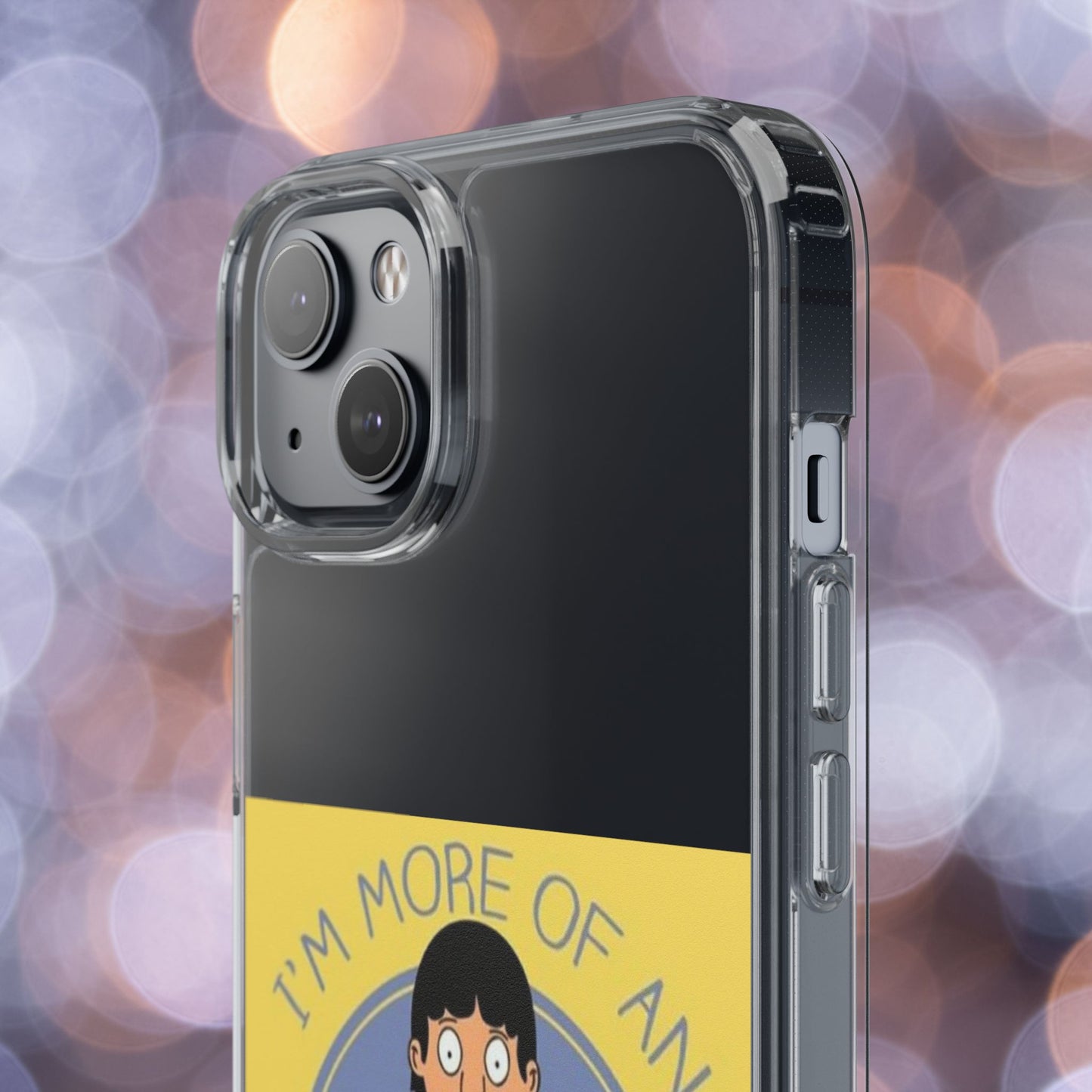 Clear Phone Case — "I'm More of an Indoor Kid" Cartoon Design