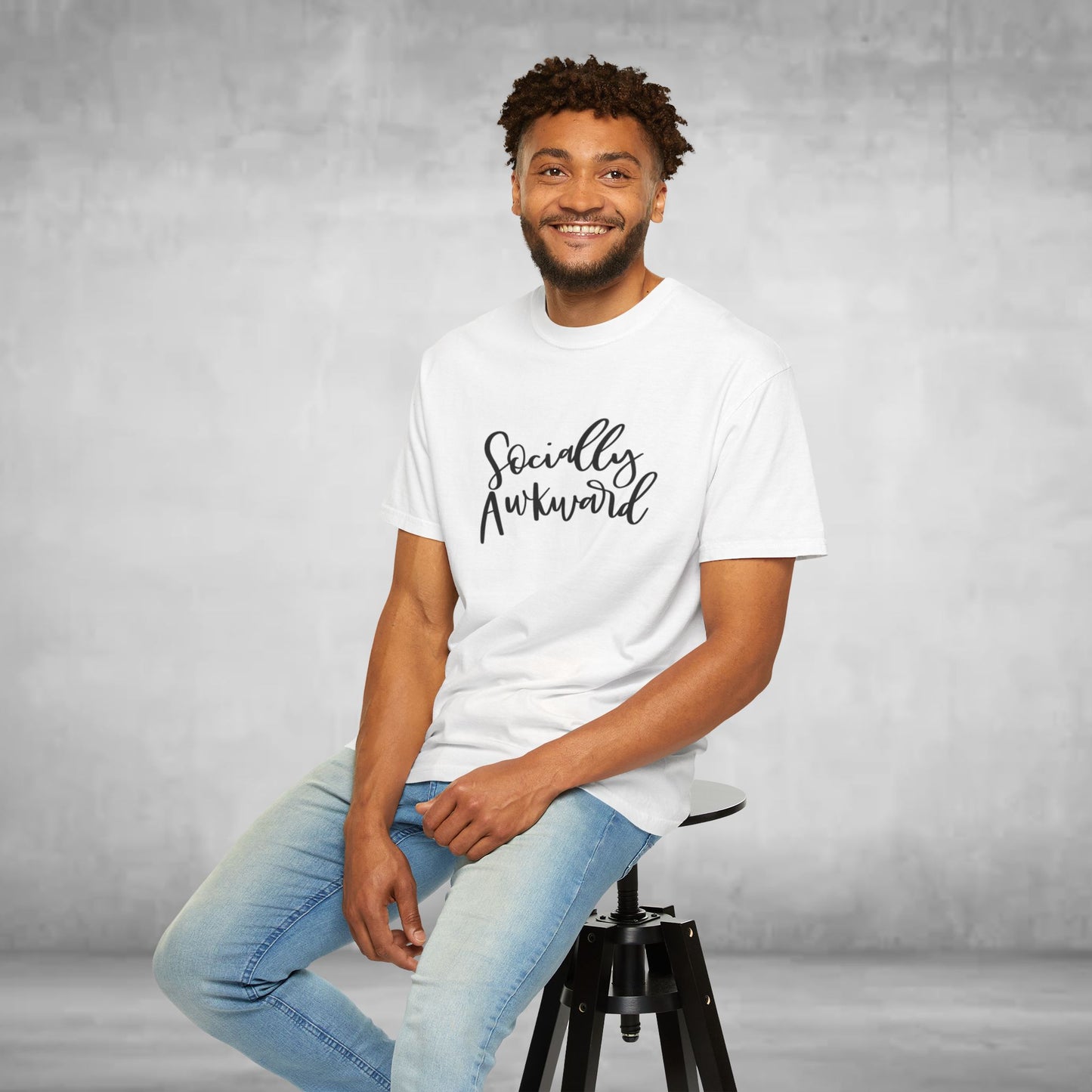 Socially Awkward Unisex Tee, Casual Wear, Gift for Introverts, Funny Shirt, Trendy Fashion