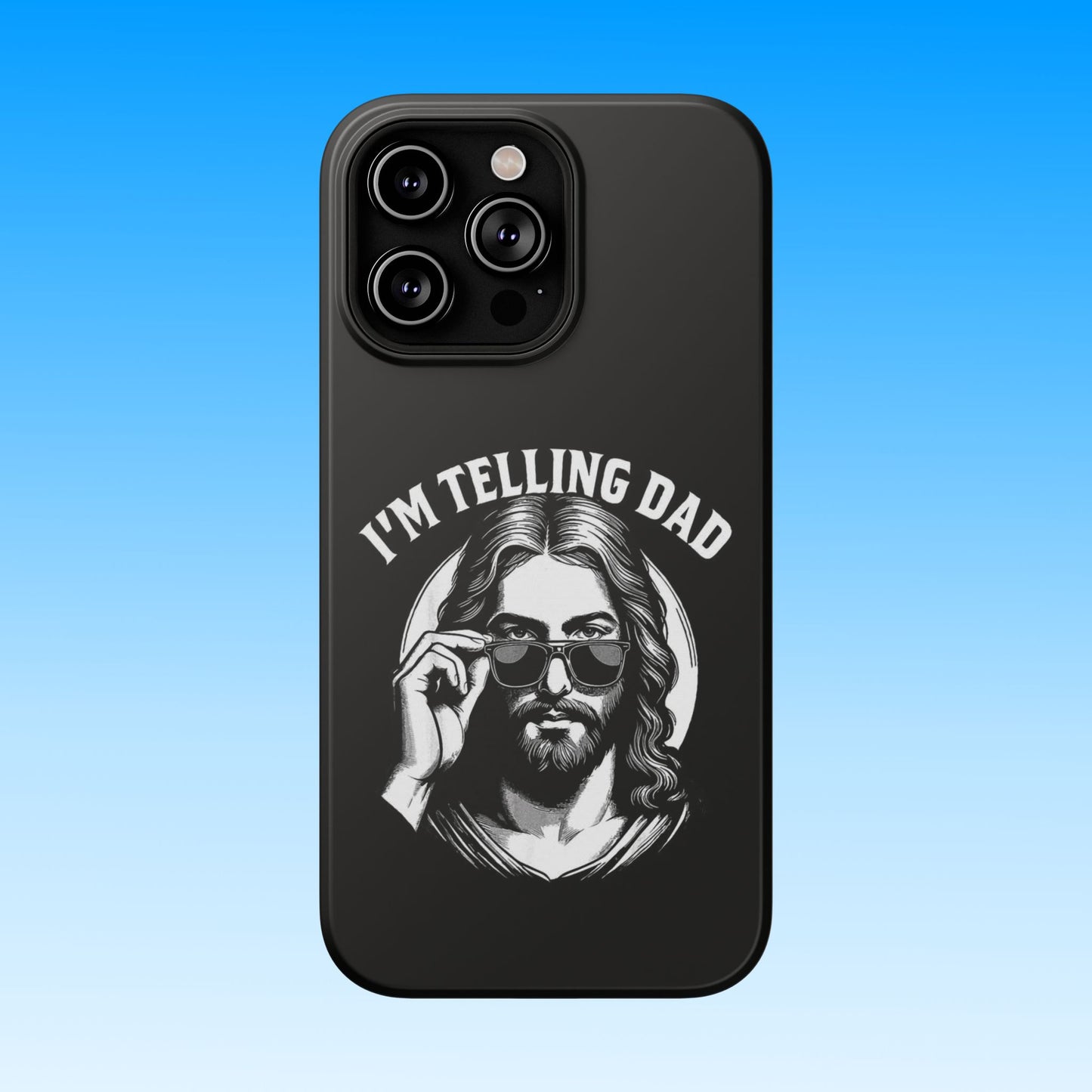 Phone Case — “I’m Telling Dad” Retro Jesus Graphic Impact-Resistant Case