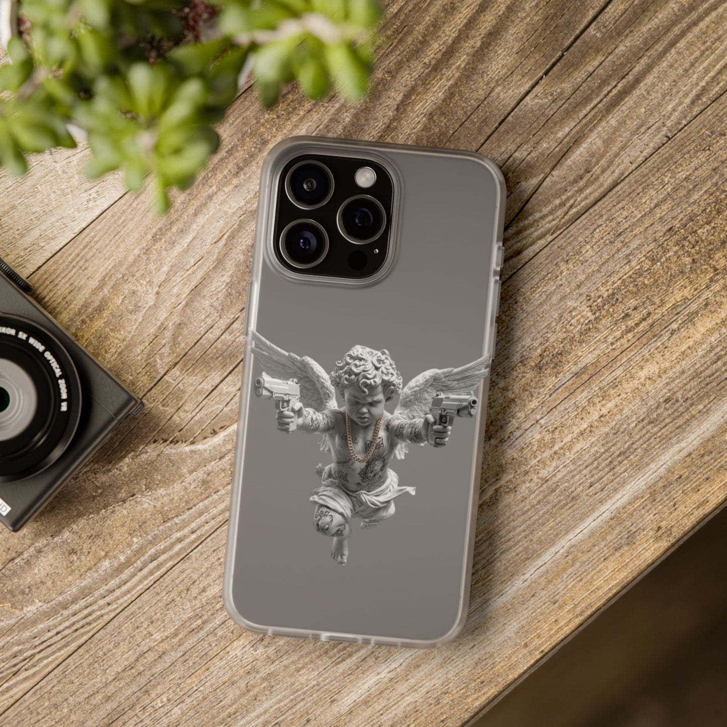 Cherub with Guns Phone Case — Edgy Angel iPhone Case