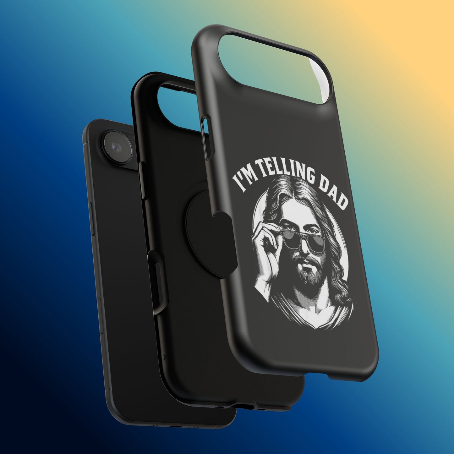 Phone Case — “I’m Telling Dad” Retro Jesus Graphic Impact-Resistant Case