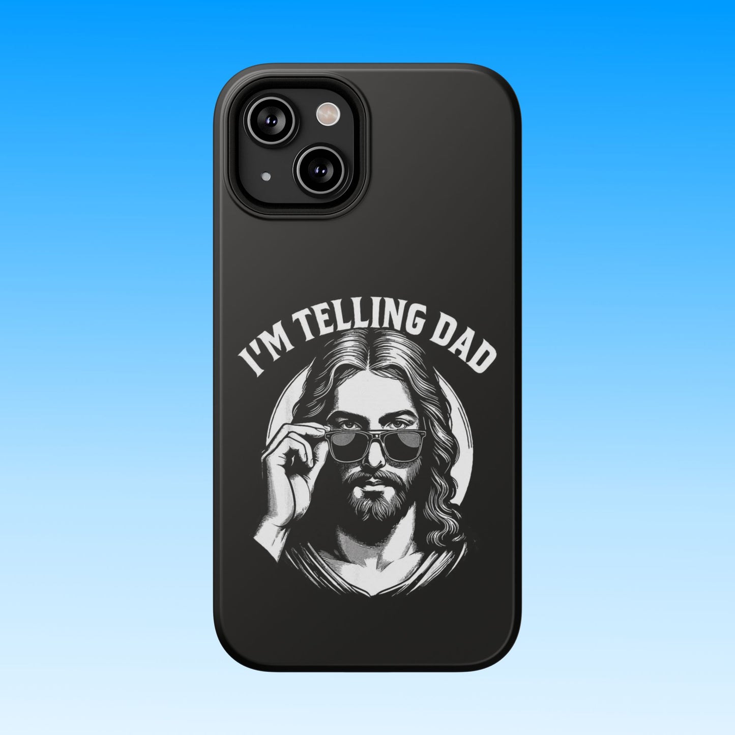Phone Case — “I’m Telling Dad” Retro Jesus Graphic Impact-Resistant Case