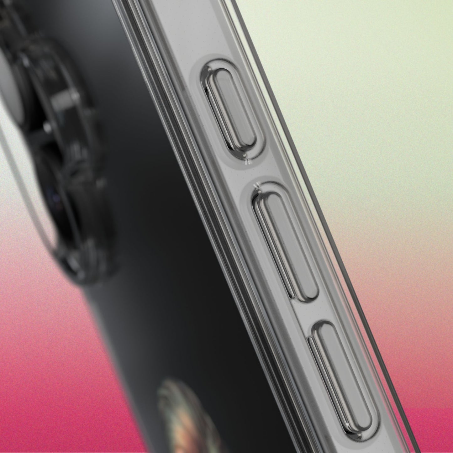 Clear Phone Case — Retro Woman Giving the Finger Graphic with “Respectfully” Text