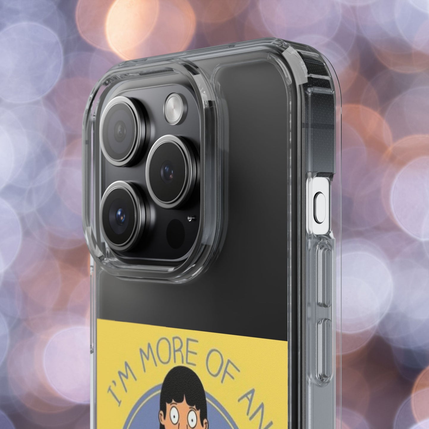 Clear Phone Case — "I'm More of an Indoor Kid" Cartoon Design