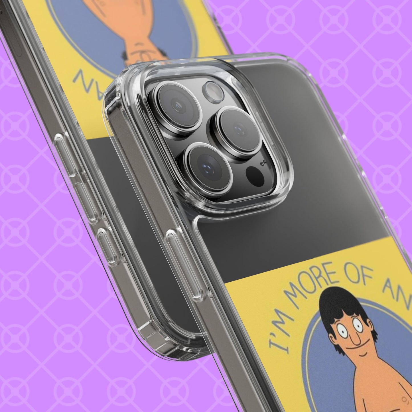 Clear Phone Case — "I'm More of an Indoor Kid" Cartoon Design