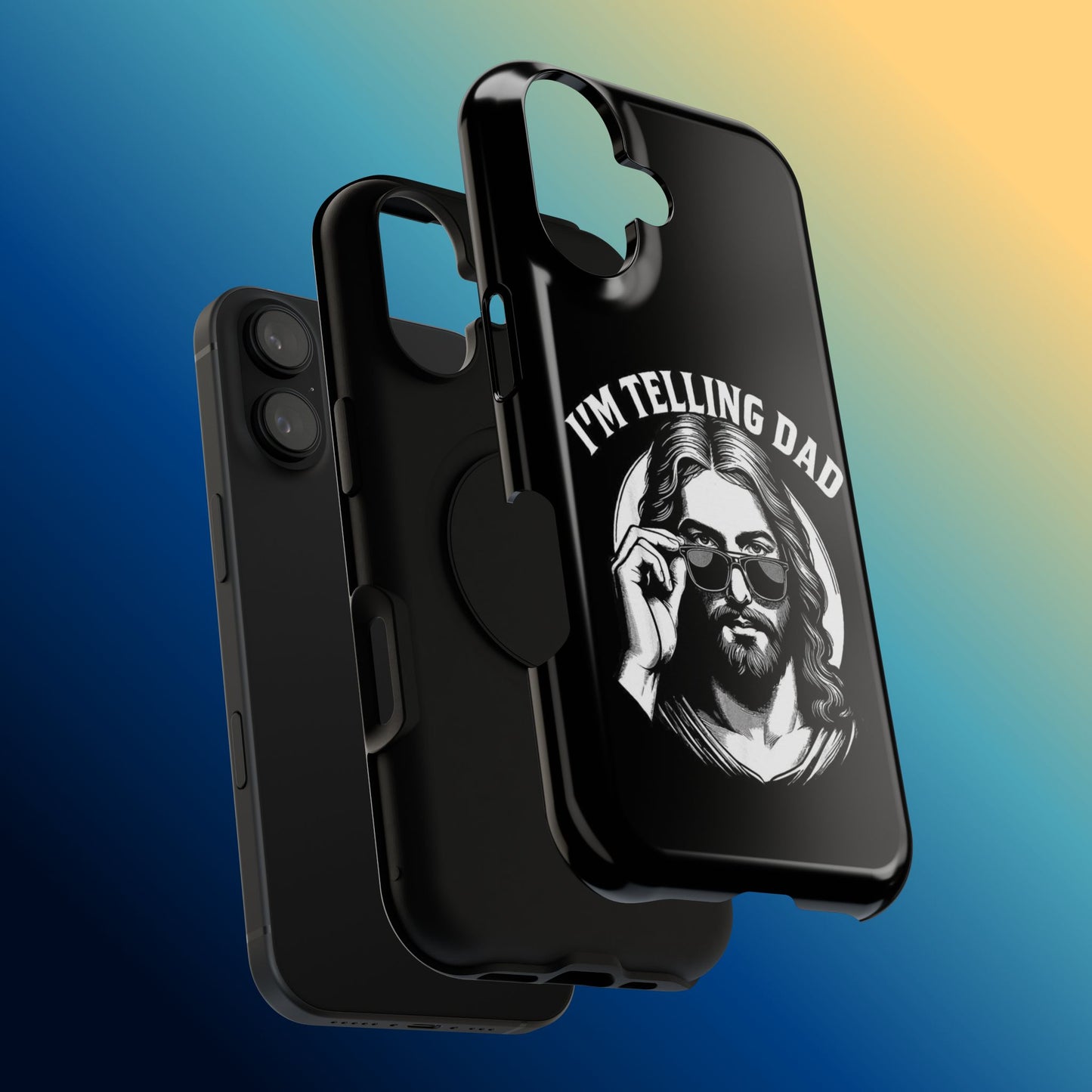 Phone Case — “I’m Telling Dad” Retro Jesus Graphic Impact-Resistant Case