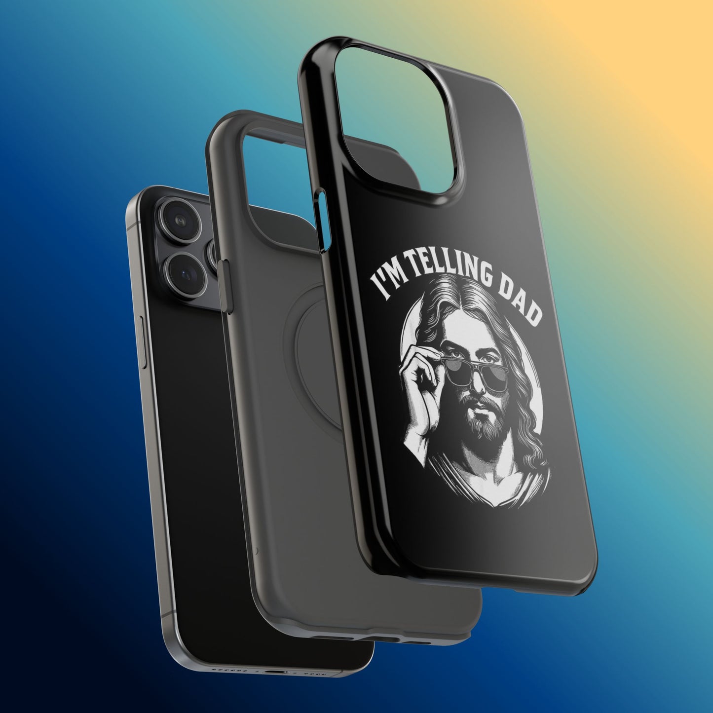Phone Case — “I’m Telling Dad” Retro Jesus Graphic Impact-Resistant Case