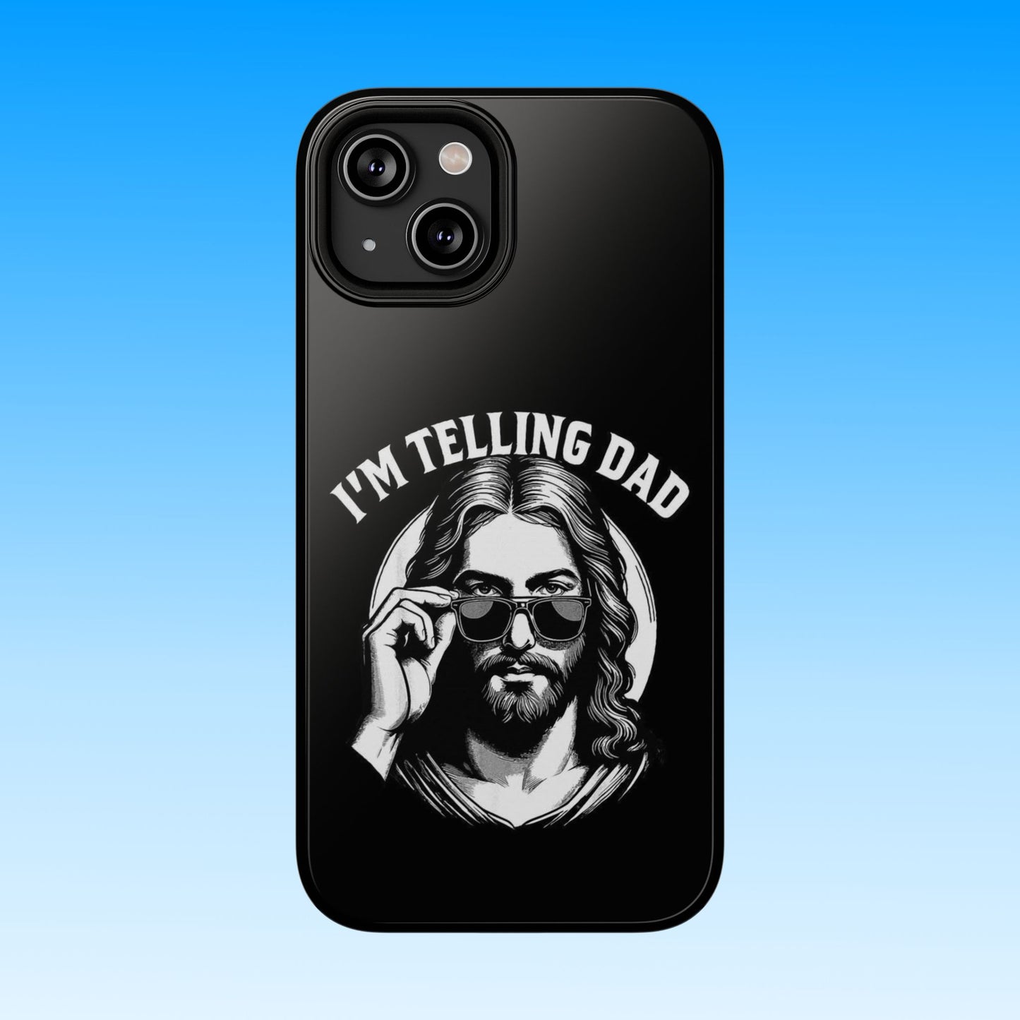 Phone Case — “I’m Telling Dad” Retro Jesus Graphic Impact-Resistant Case