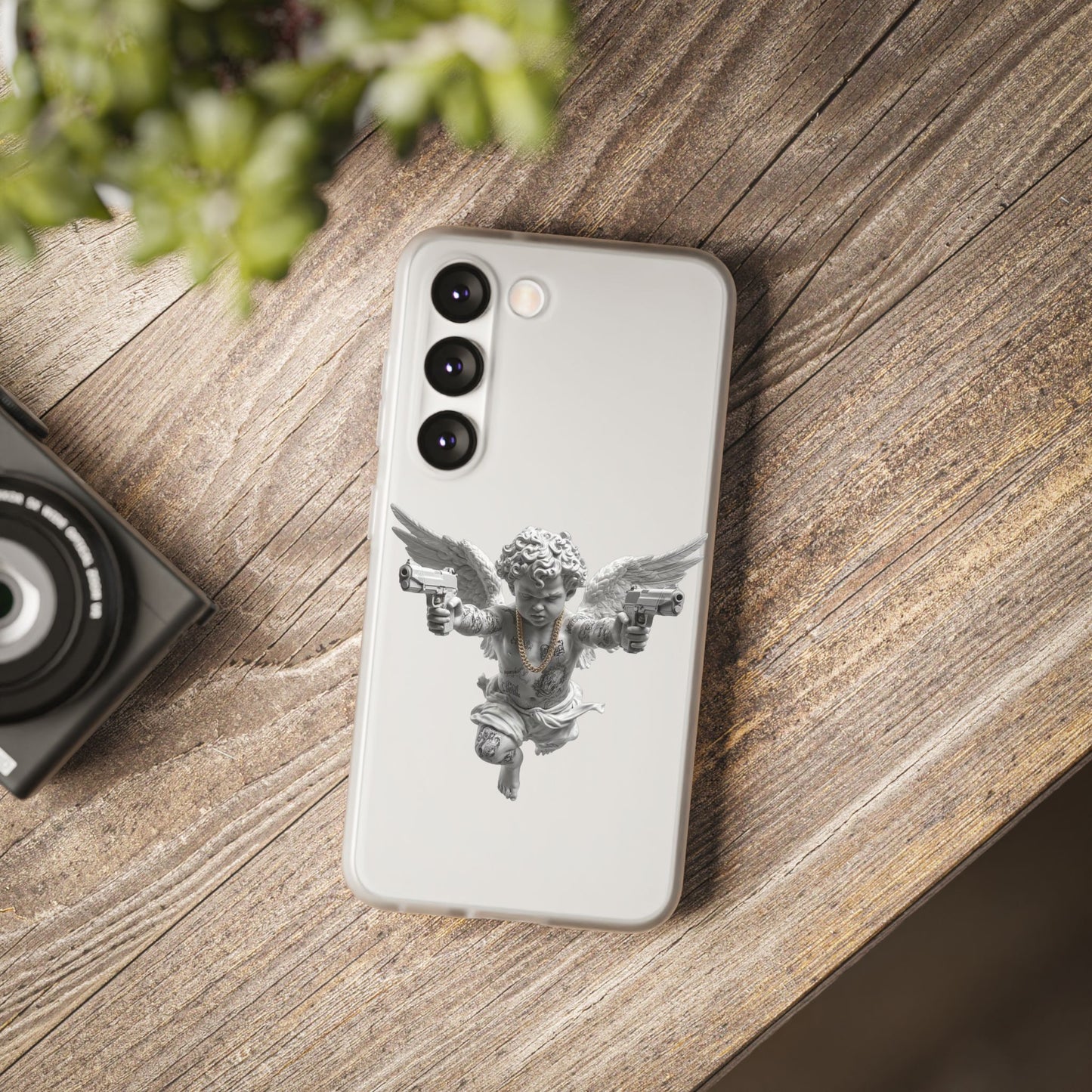 Cherub with Guns Phone Case — Edgy Angel iPhone Case