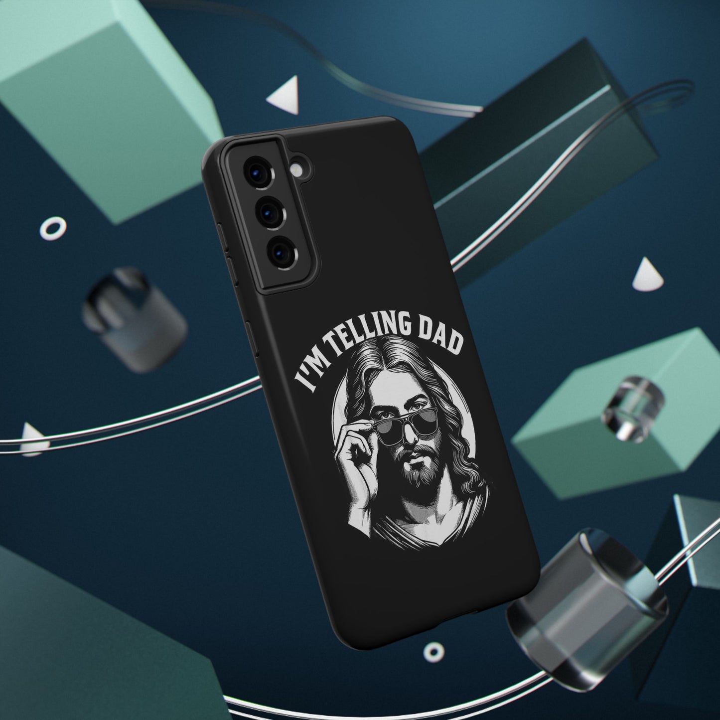 Phone Case — “I’m Telling Dad” Retro Jesus Graphic Impact-Resistant Case